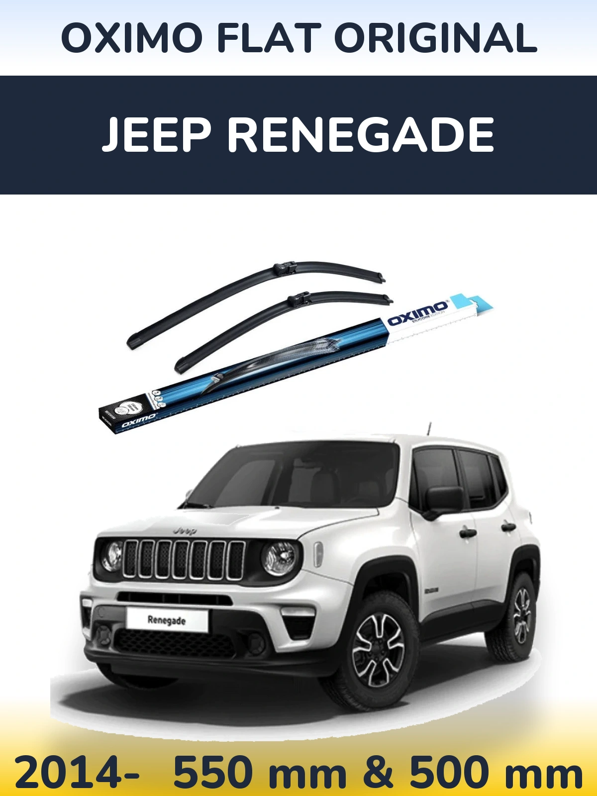 Комплект передних дворников Oximo Flat Original 550 & 500 мм для Jeep Renegade 2014-2026