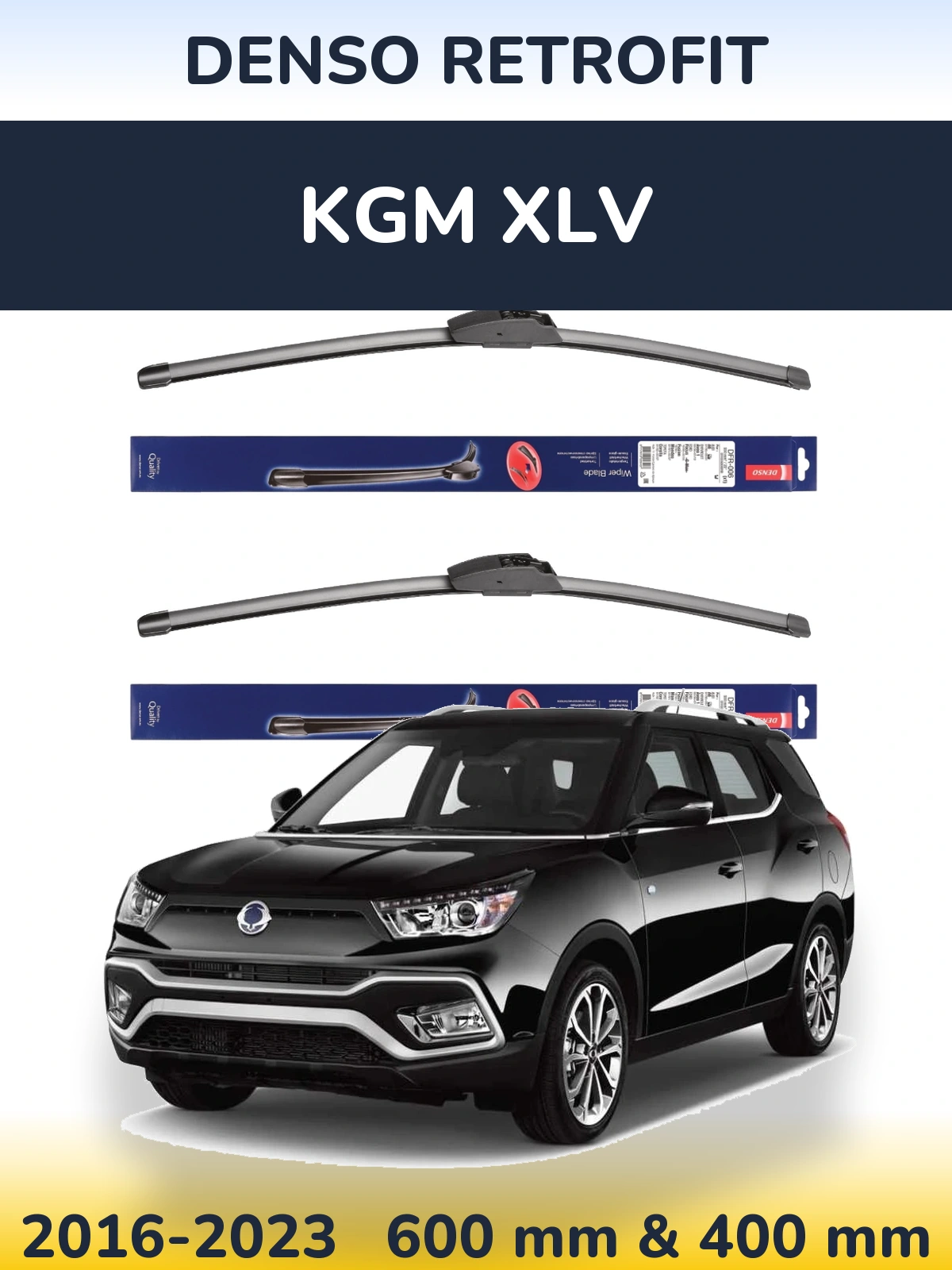 Комплект передних дворников Denso Retrofit 600 & 400 мм для KGM XLV 2016-2023