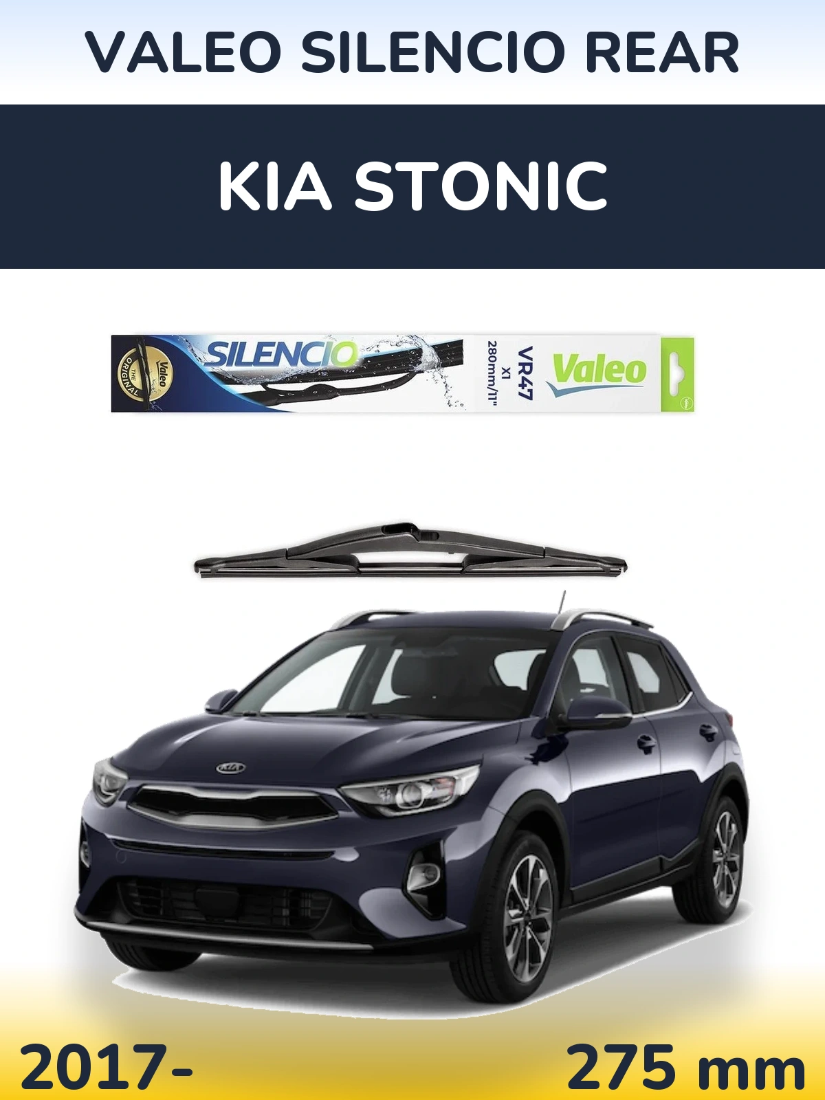 Задний дворник Valeo Silencio Rear 280 мм для KIA Stonic 2017-2026