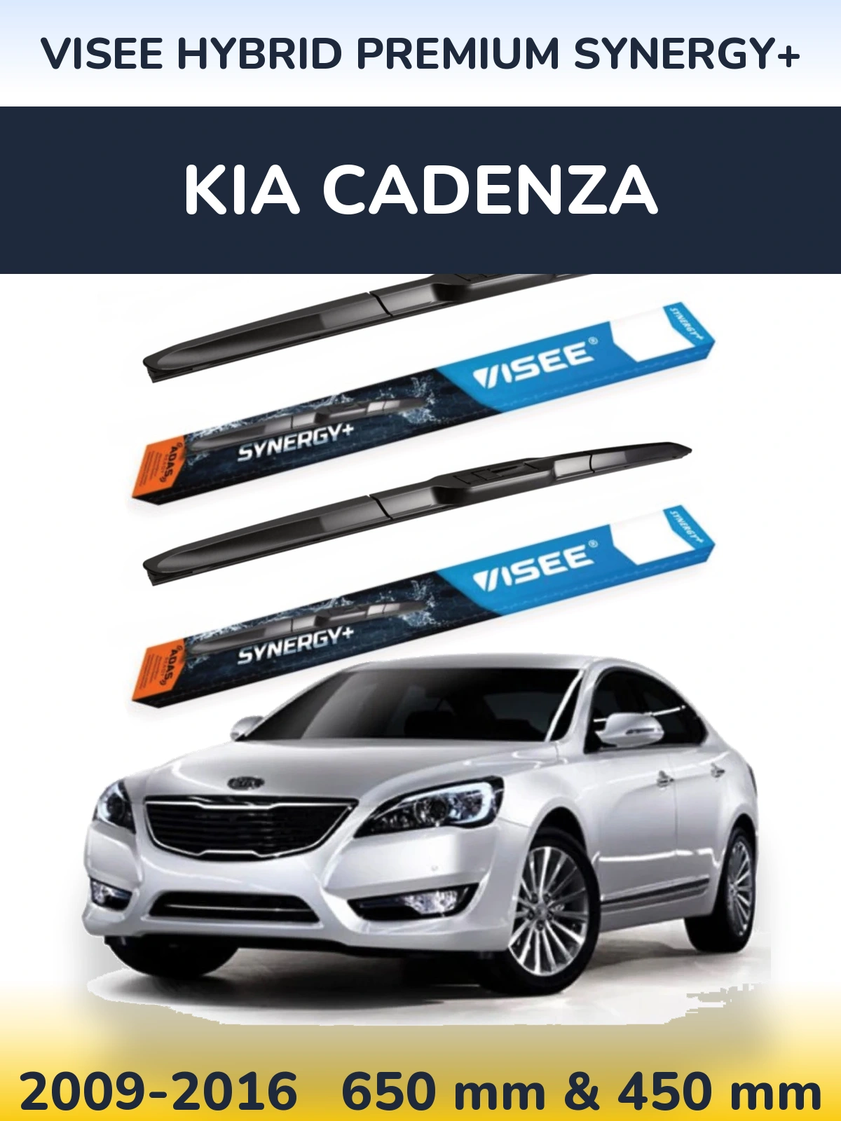 Комплект передніх щіток VISEE HYBRID PREMIUM SYNERGY+ 650 & 450 мм для KIA Cadenza 2009-2016