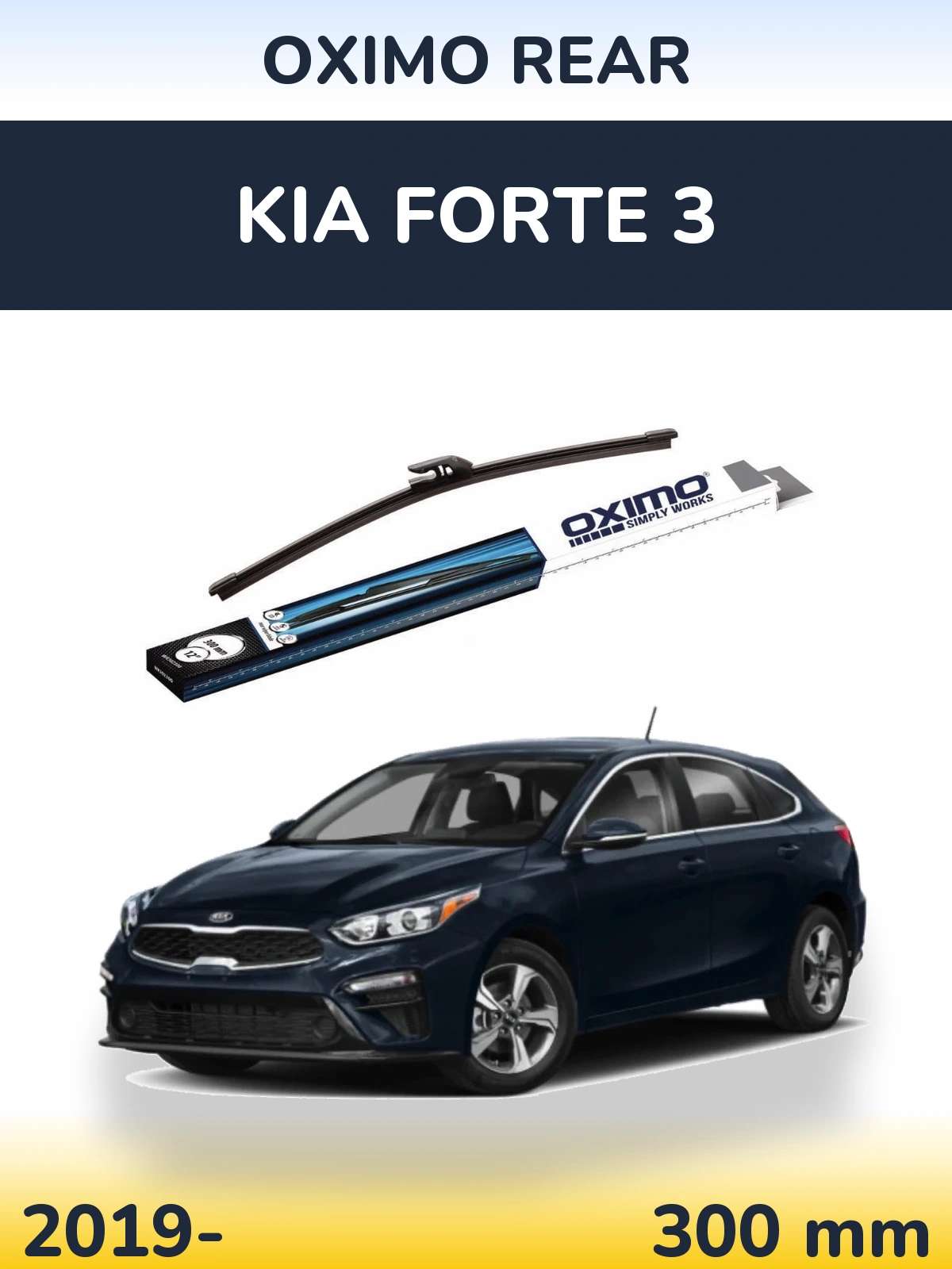 Rear wiper blade Oximo Rear 300 mm for KIA Forte 3 2019-2026