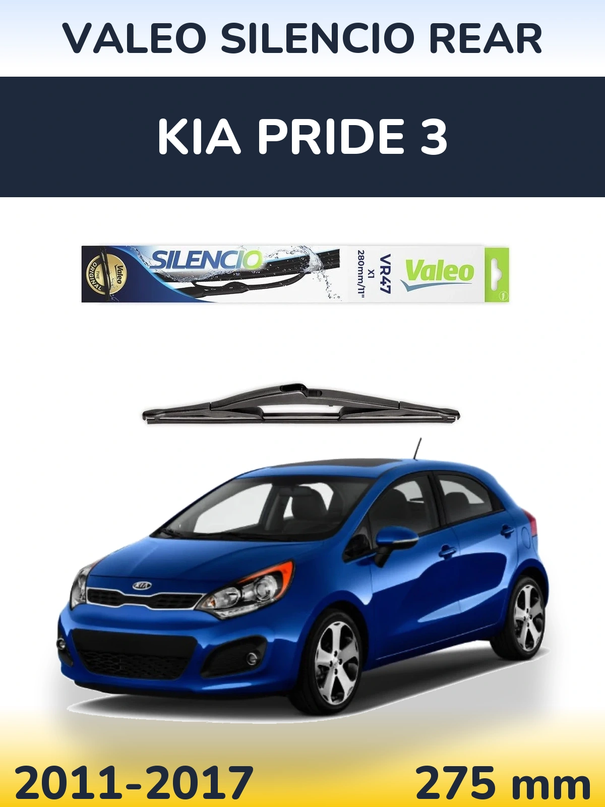 Rear wiper blade Valeo Silencio Rear 280 мм for KIA Pride 3 2011-2017
