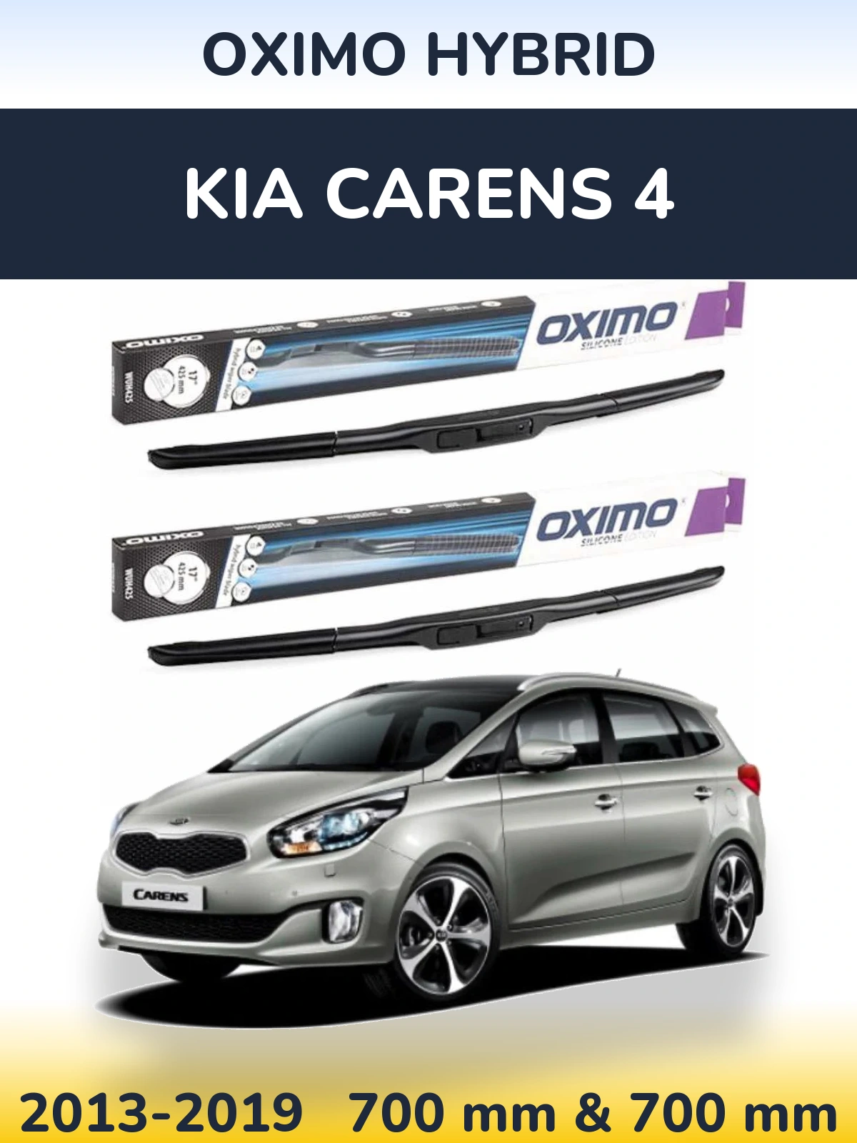Komplet przednich wycieraczek Oximo Hybrid 700 & 700 mm do KIA Carens 4 2013-2019