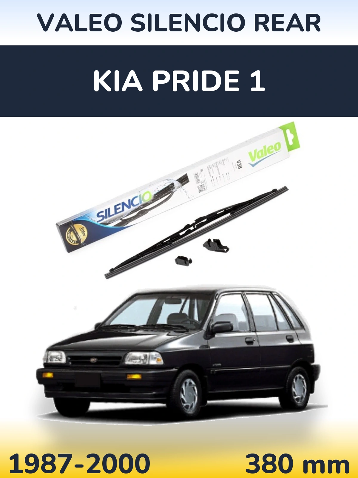 Rear wiper blade Valeo Silencio Rear 380 мм for KIA Pride 1 1987-2000