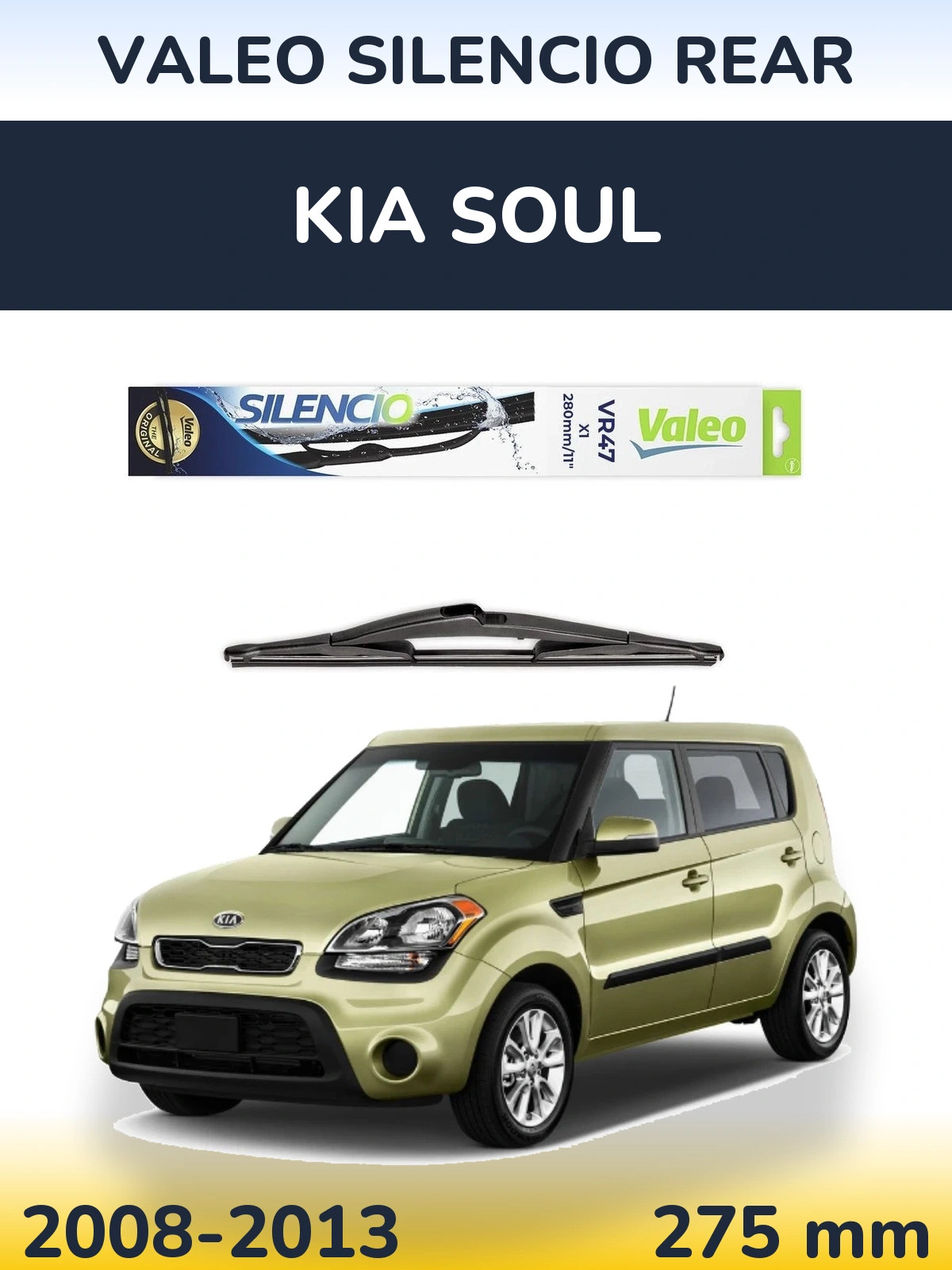 Rear wiper blade Valeo Silencio Rear 280 мм for KIA Soul 2008-2013