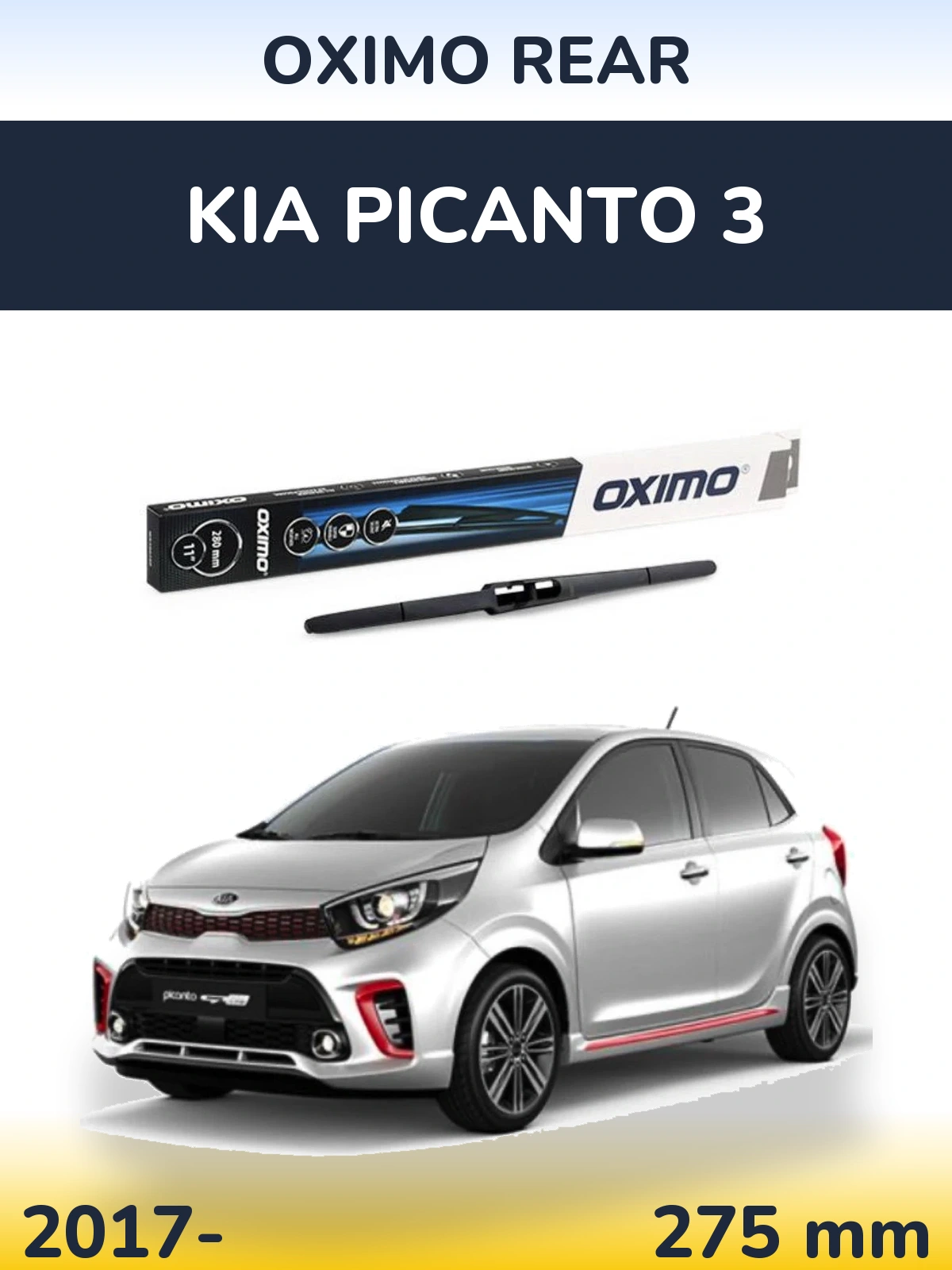 Rear wiper blade Oximo Rear 280 mm for KIA Picanto 3 2017-2026