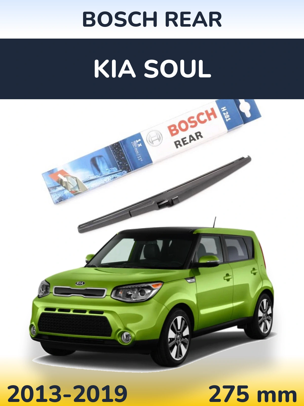 Задня щітка BOSCH Rear 280 мм для KIA Soul 2013-2019