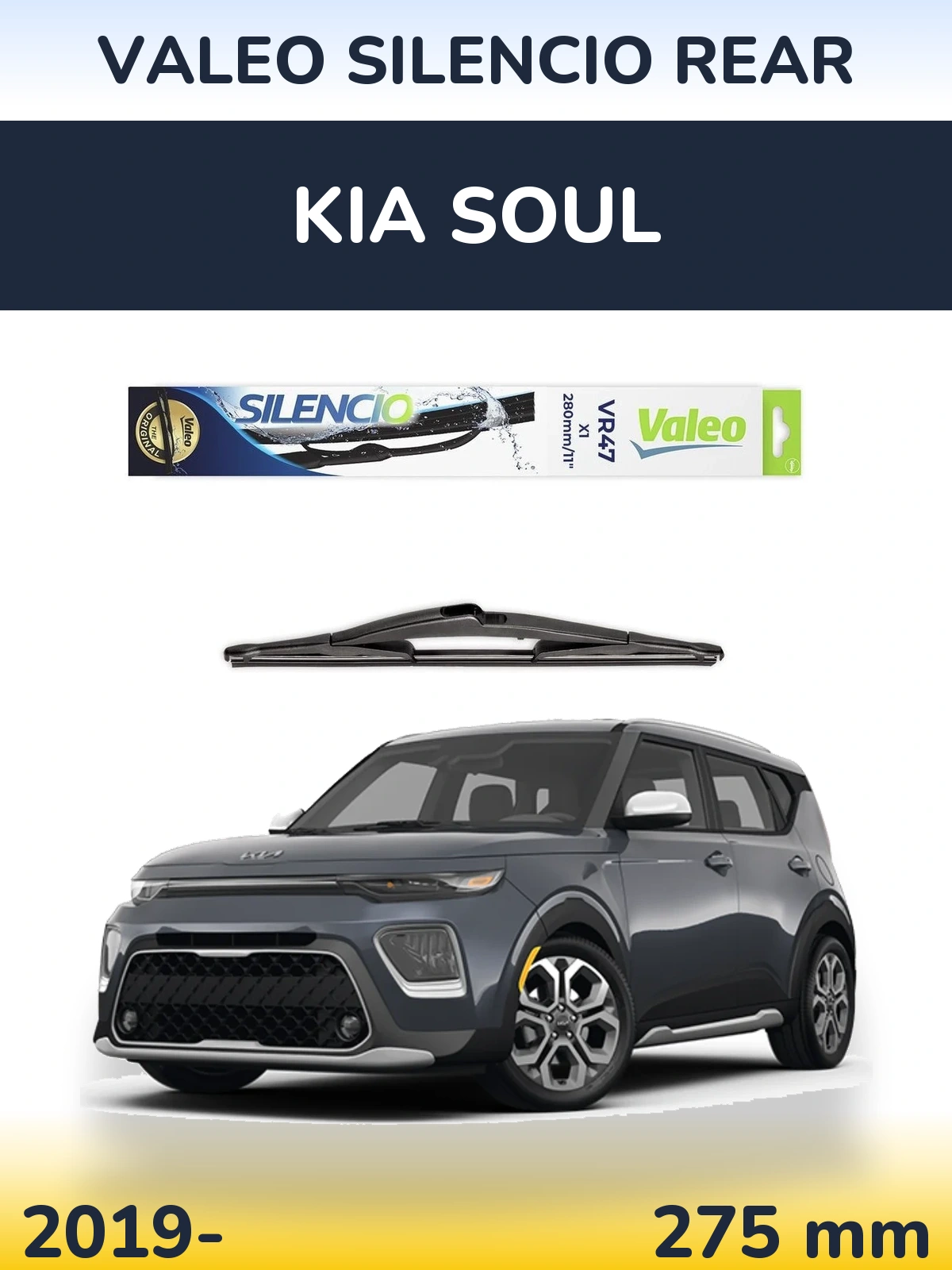 Rear wiper blade Valeo Silencio Rear 280 мм for KIA Soul 2019-2026