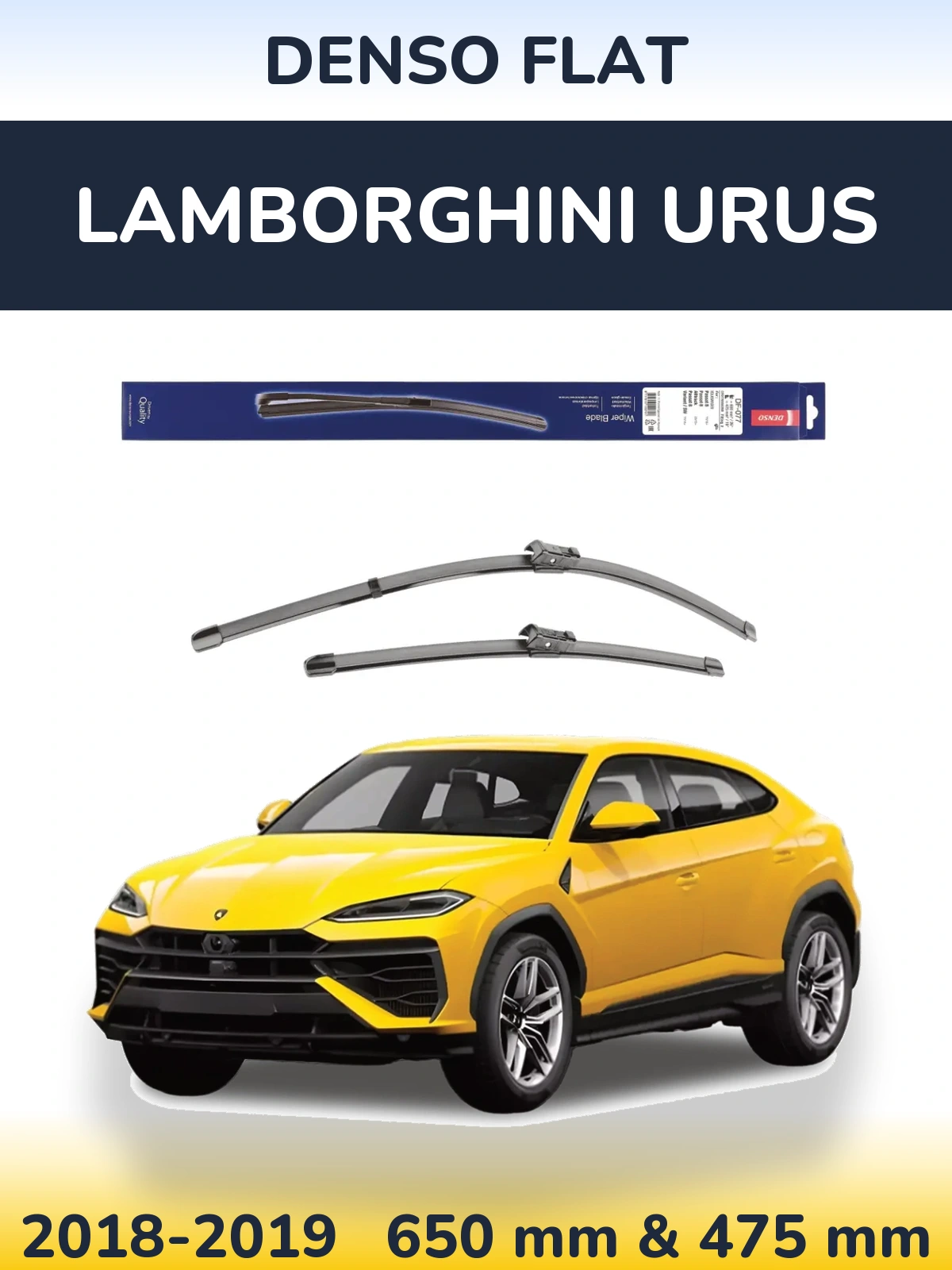 Komplet przednich wycieraczek Denso Flat 650 & 475 mm do Lamborghini Urus 2018-2019