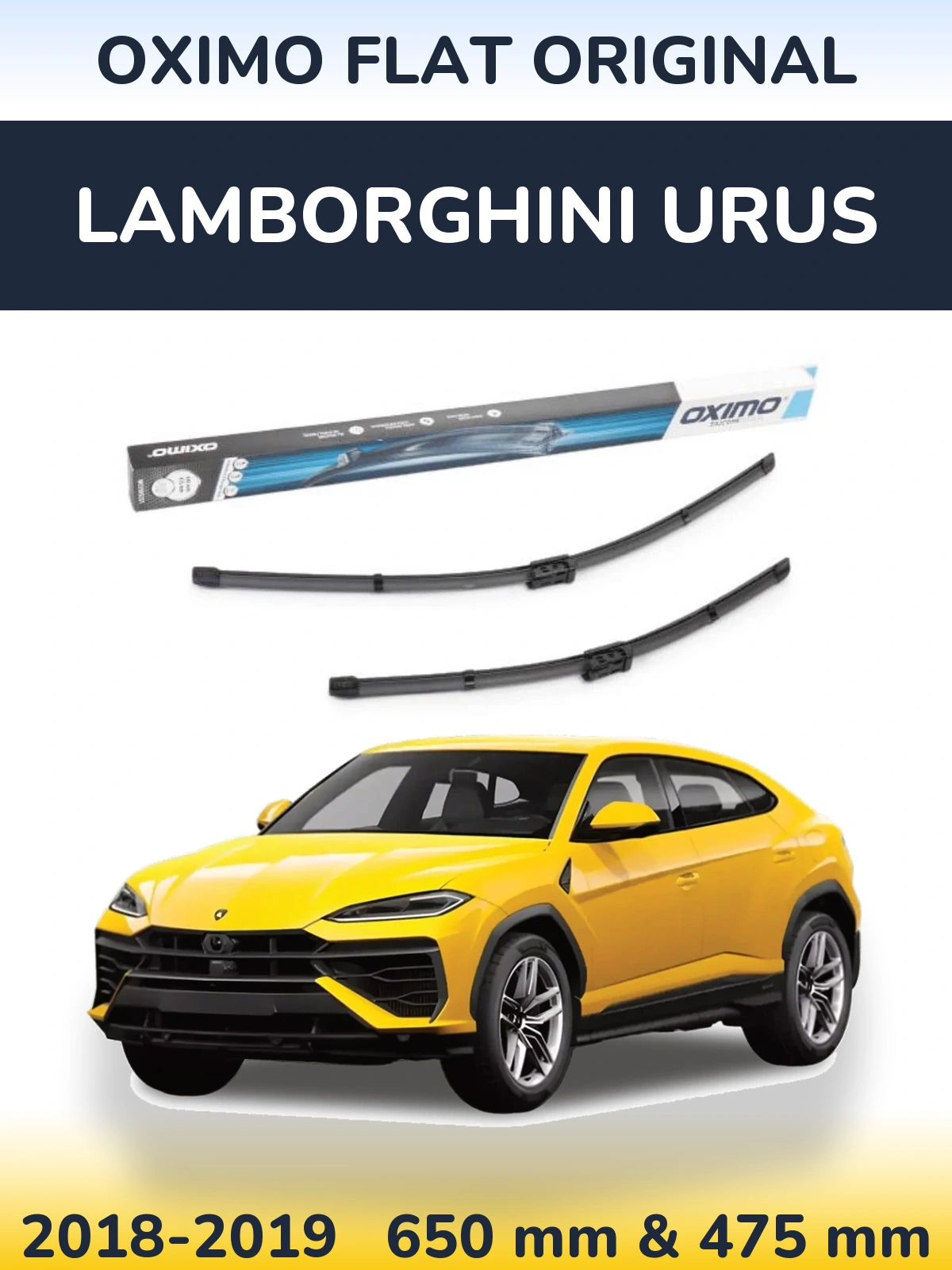 Komplet przednich wycieraczek Oximo Flat Original 650 & 475 mm do Lamborghini Urus 2018-2019