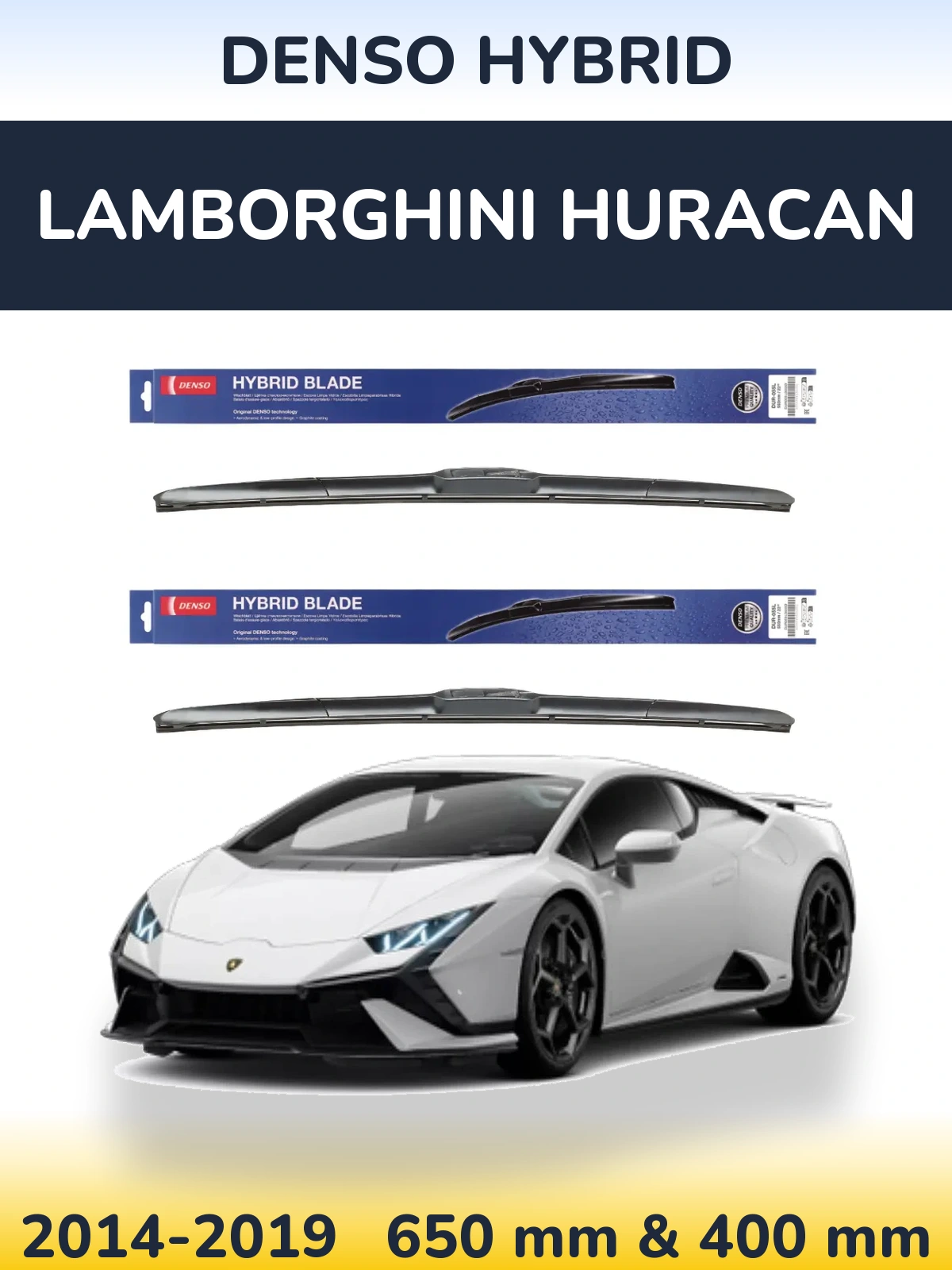 Комплект передних дворников Denso Hybrid 650 & 400 мм для Lamborghini Huracan 2014-2019