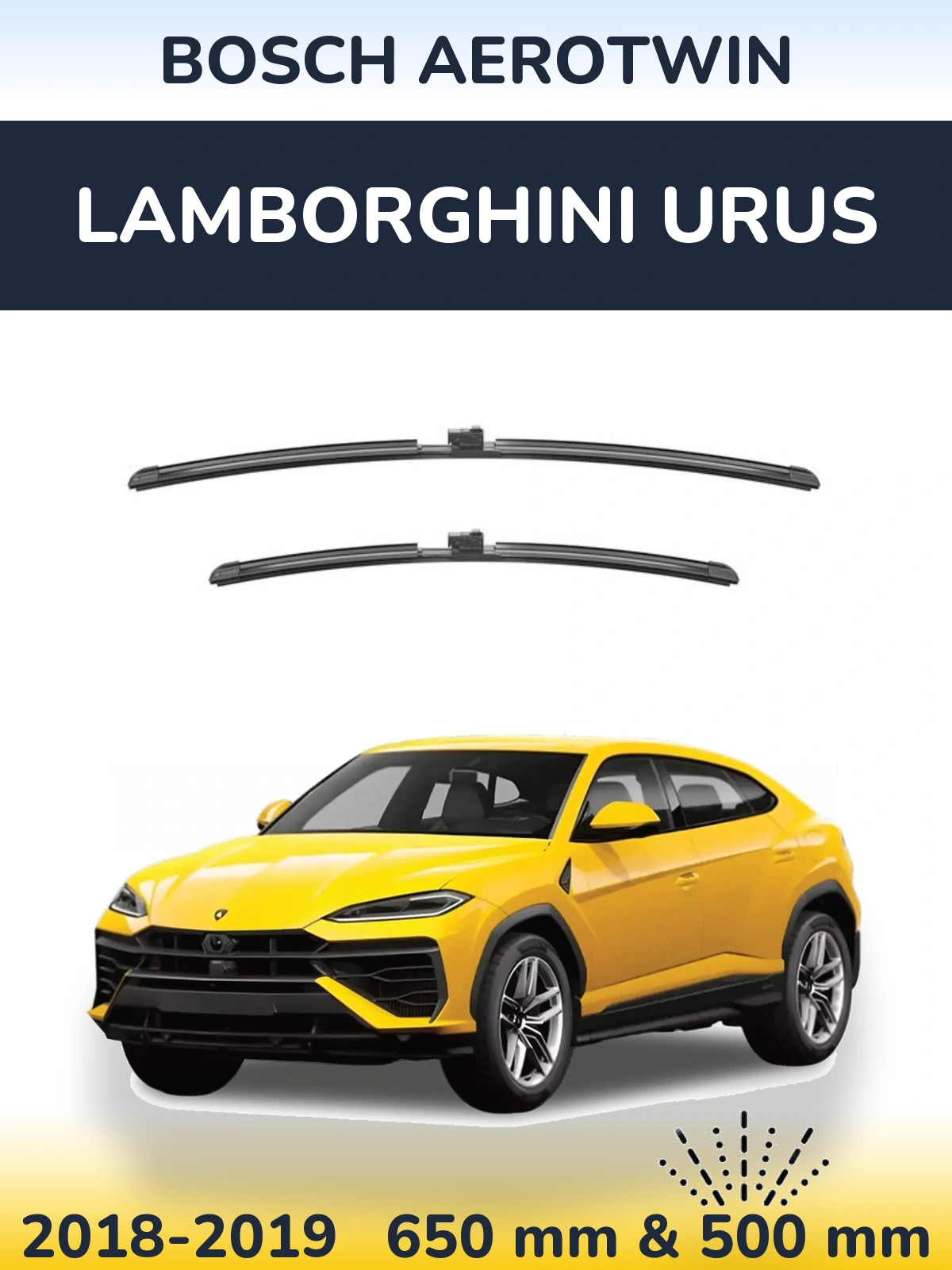 Комплект передних дворников BOSCH AeroTwin 650 & 500 мм для Lamborghini Urus 2018-2019
