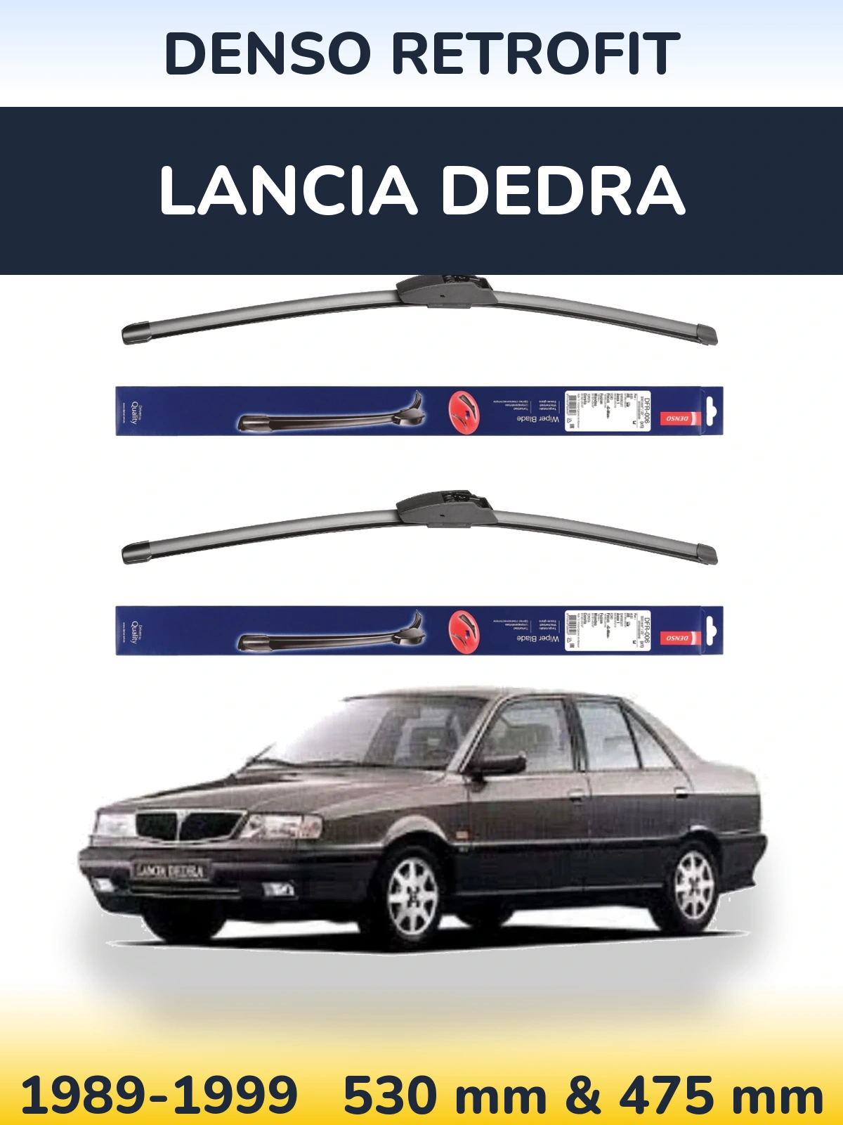 Комплект передних дворников Denso Retrofit 530 & 475 мм для Lancia Dedra 1989-1999
