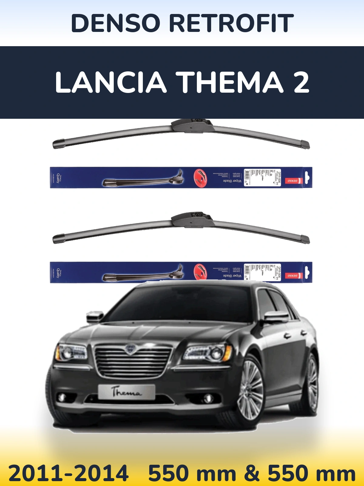 Комплект передних дворников Denso Retrofit 550 & 550 мм для Lancia Thema 2 2011-2014