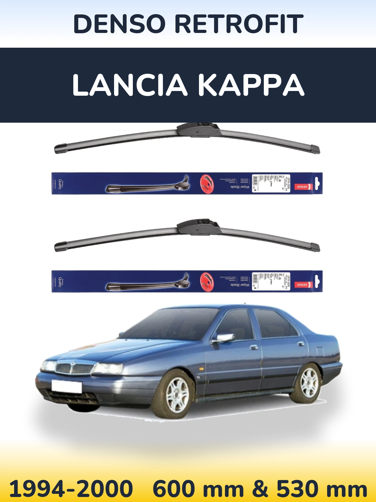 Комплект передних дворников Denso Retrofit 600 & 530 мм для Lancia Kappa 1994-2000