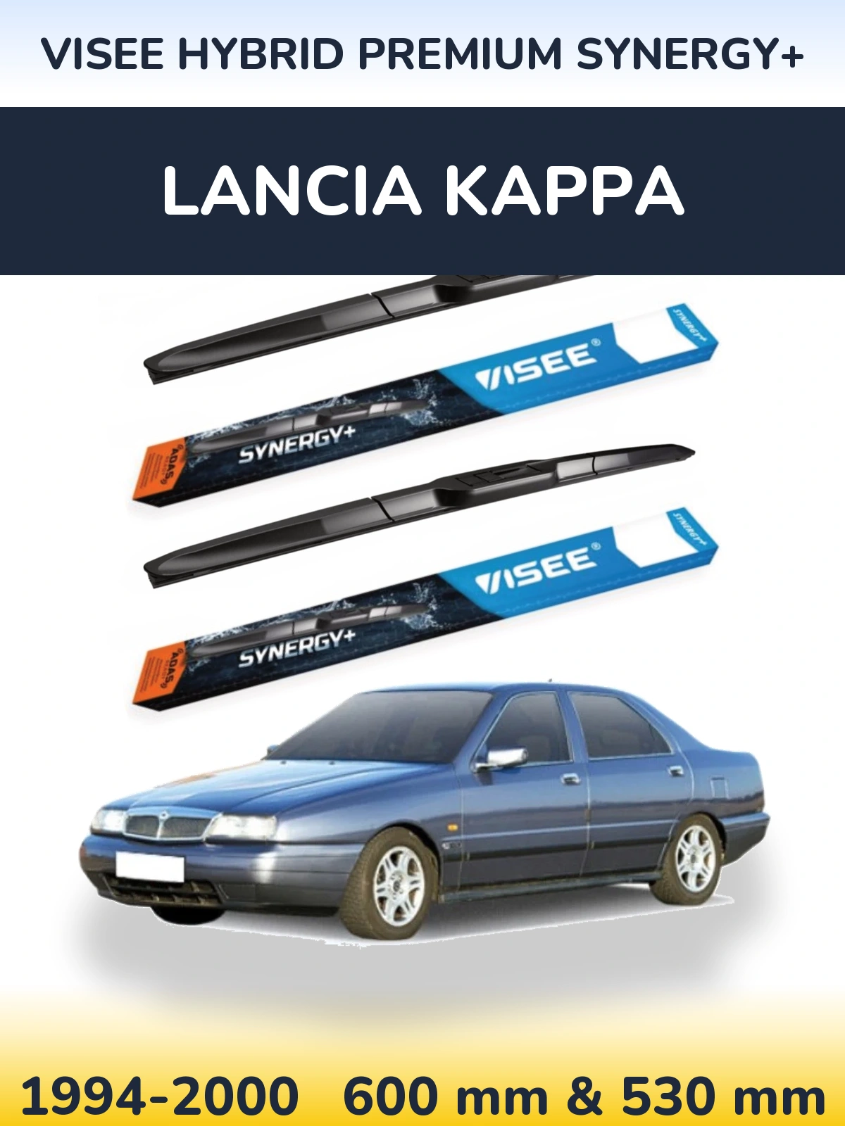 Комплект передних дворников VISEE HYBRID PREMIUM SYNERGY+ 600 & 530 мм для Lancia Kappa 1994-2000