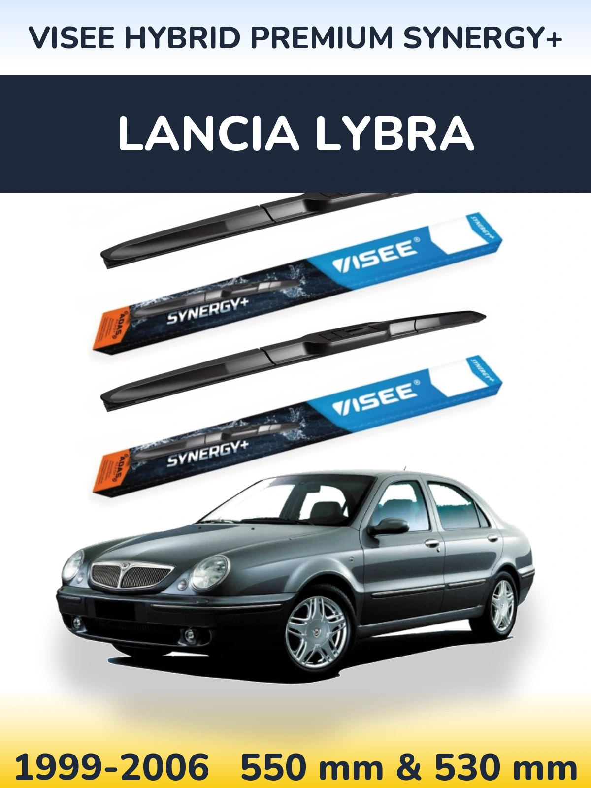 Комплект передних дворников VISEE HYBRID PREMIUM SYNERGY+ 550 & 530 мм для Lancia Lybra 1999-2006
