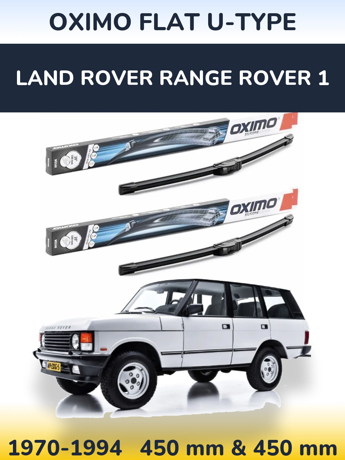 Komplet przednich wycieraczek Oximo Flat U-type 450 & 450 mm do Land Rover Range Rover 1 1970-1994