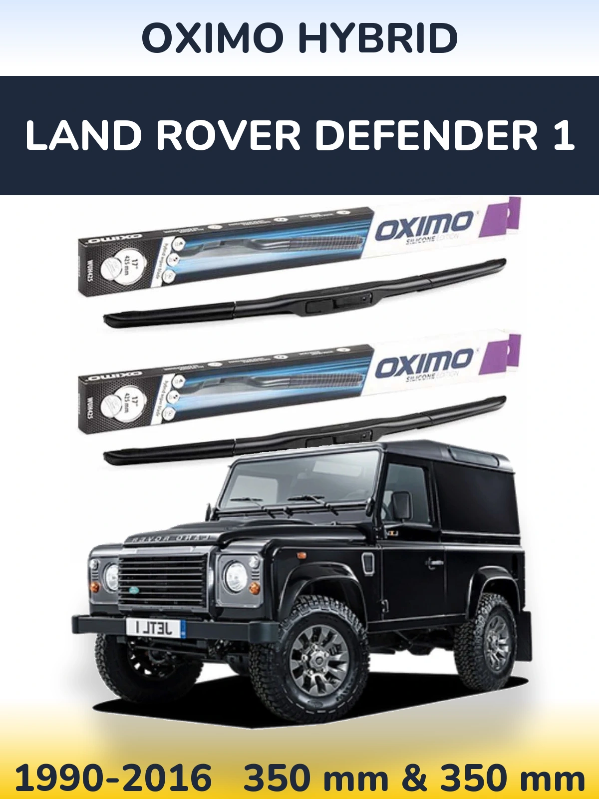 Комплект передних дворников Oximo Hybrid 350 & 350 мм для Land Rover Defender 1 1990-2016