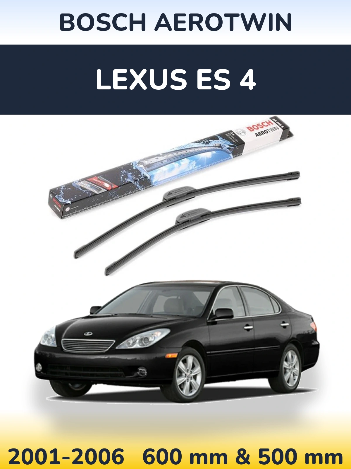 Комплект передних дворников BOSCH AeroTwin 600 & 500 мм для Lexus ES 4 2001-2006
