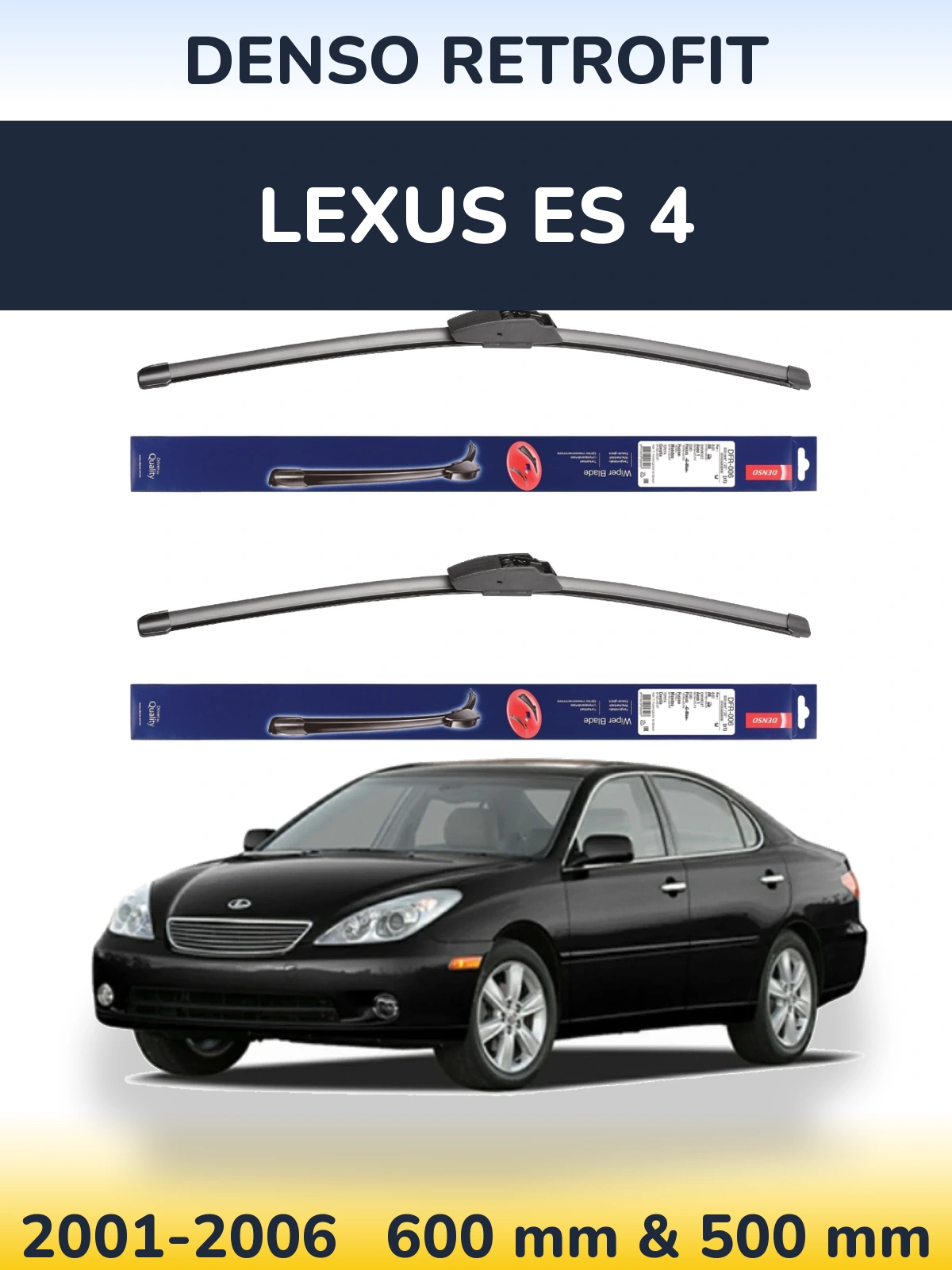 Комплект передних дворников Denso Retrofit 600 & 500 мм для Lexus ES 4 2001-2006