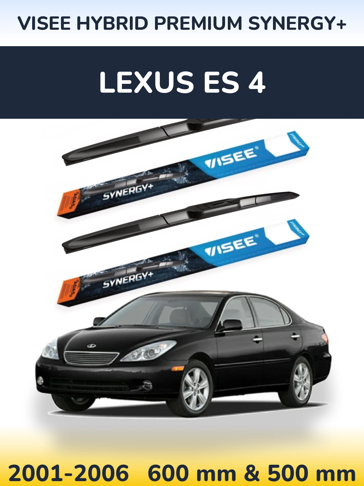 Front wiper blade set VISEE HYBRID PREMIUM SYNERGY+ 600 & 500 мм for Lexus ES 4 2001-2006