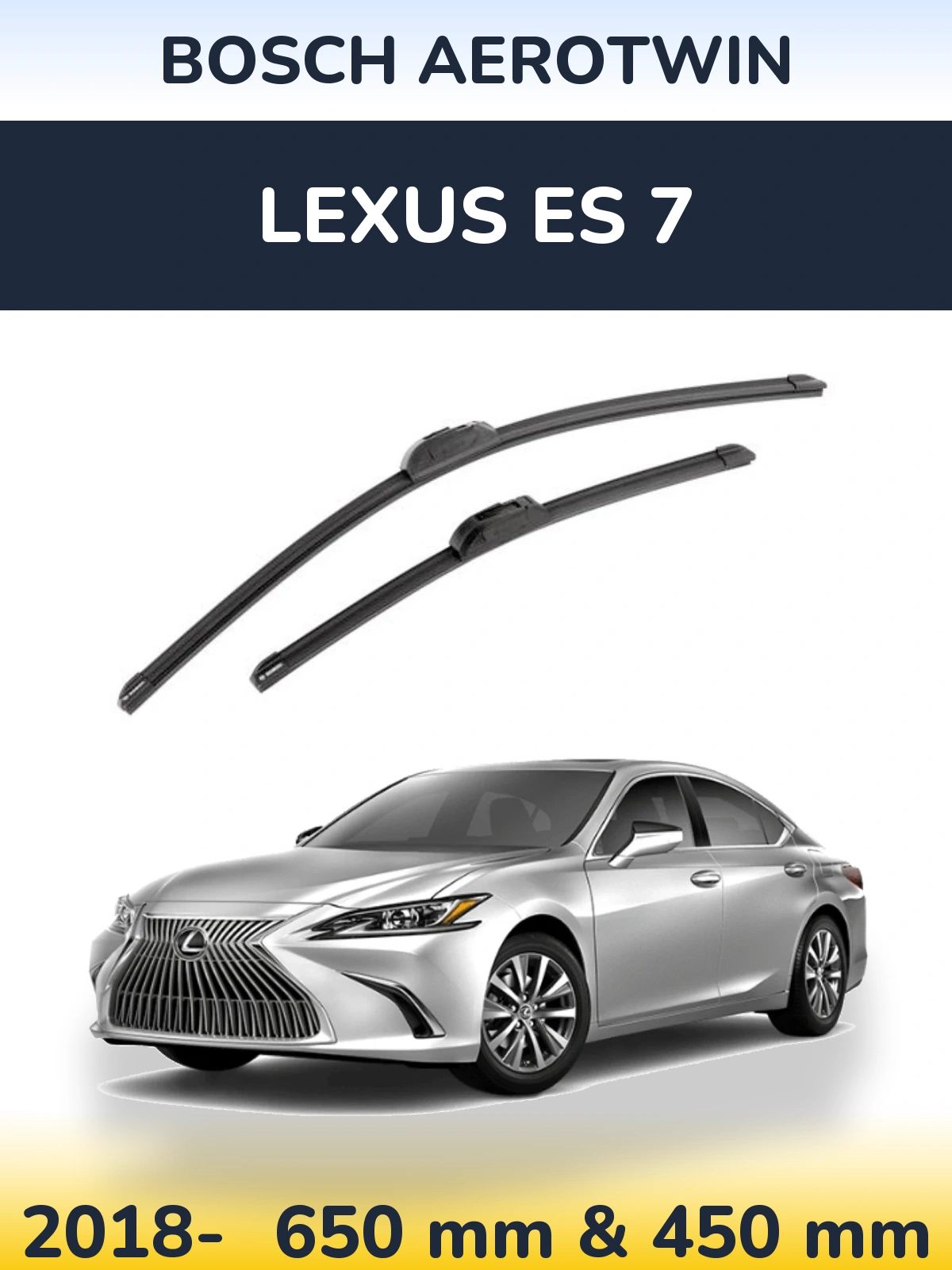 Front wiper blade set BOSCH AeroTwin 650 & 450 мм for Lexus ES 7 2018-2026