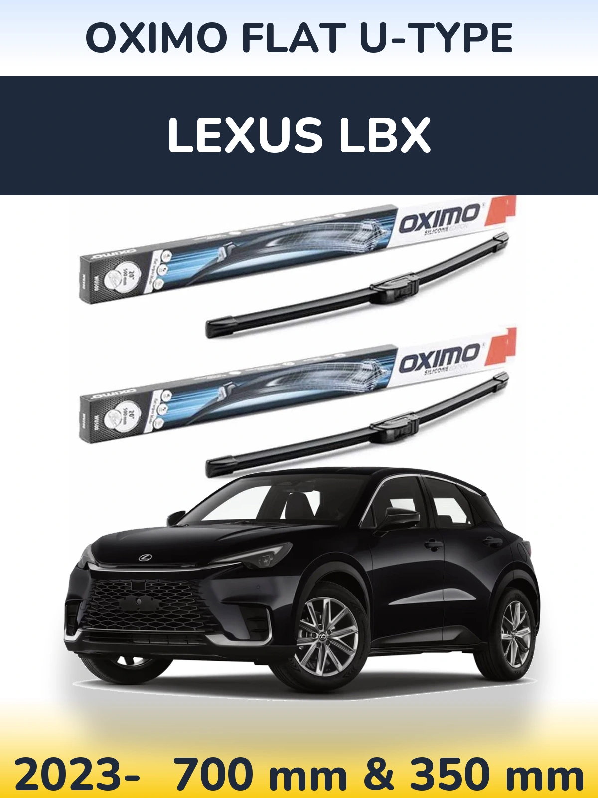 Комплект передних дворников Oximo Flat U-type 700 & 350 мм для Lexus LBX 2023-2026