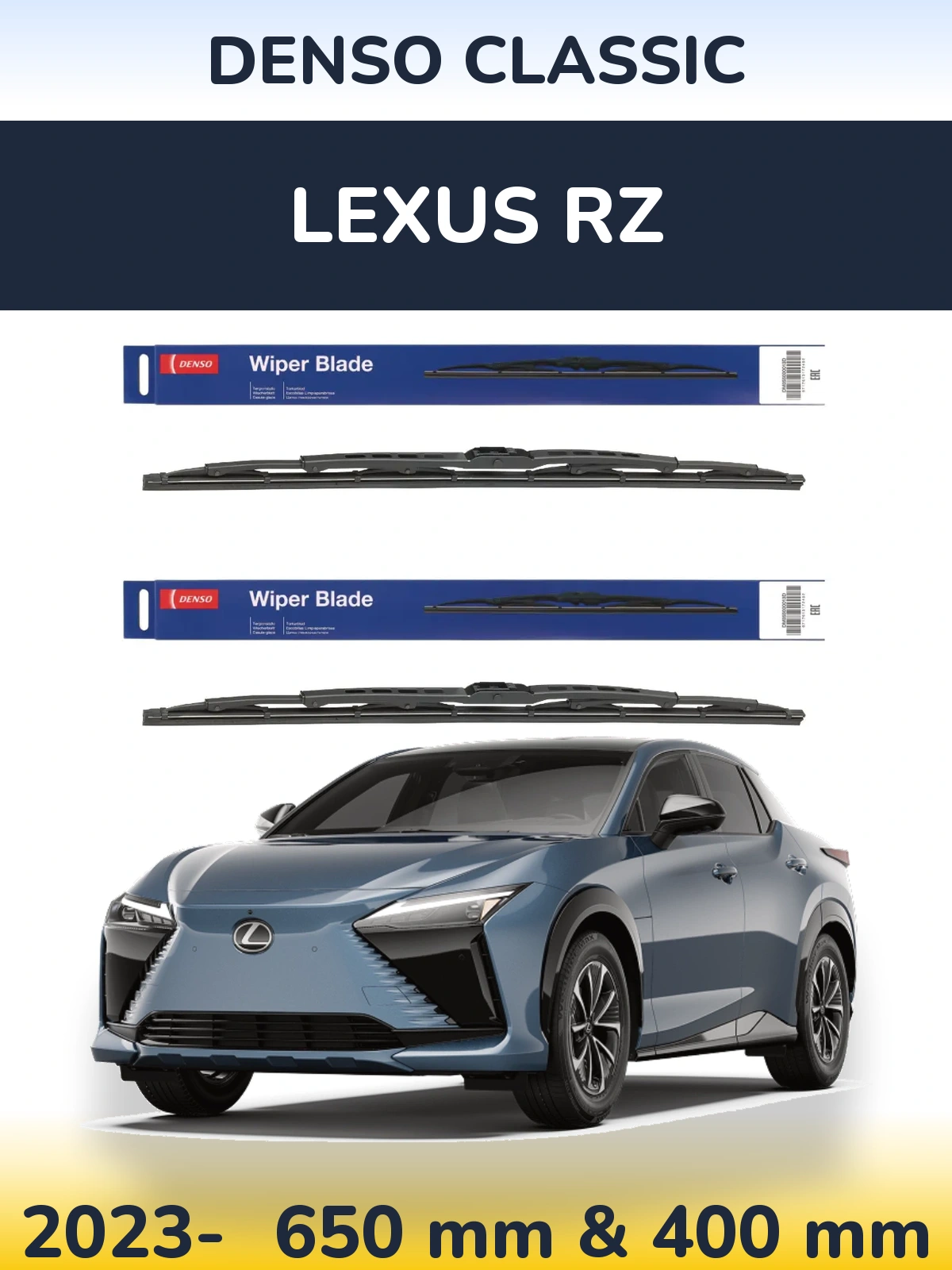 Комплект передних дворников Denso Classic 650 & 400 мм для Lexus RZ 2023-2026
