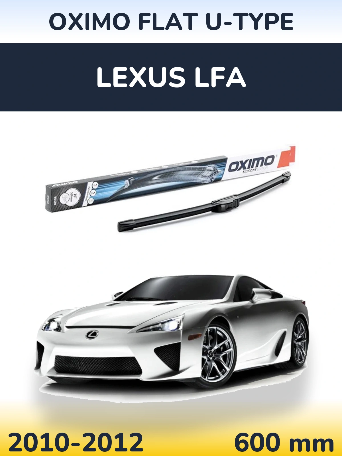 Front wiper blade Oximo Flat U-type 600 мм for Lexus LFA 2010-2012