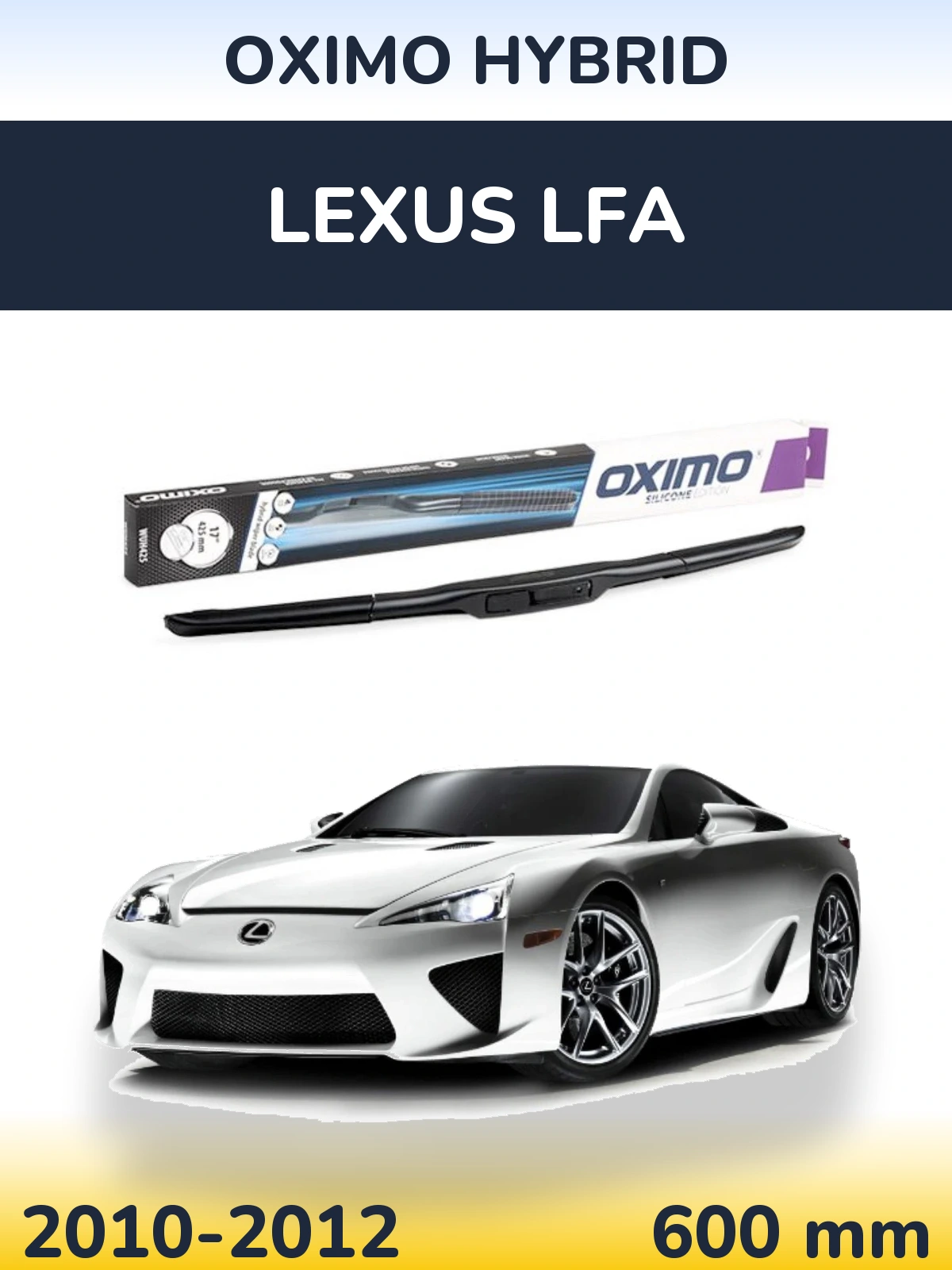 Front wiper blade Oximo Hybrid 600 мм for Lexus LFA 2010-2012