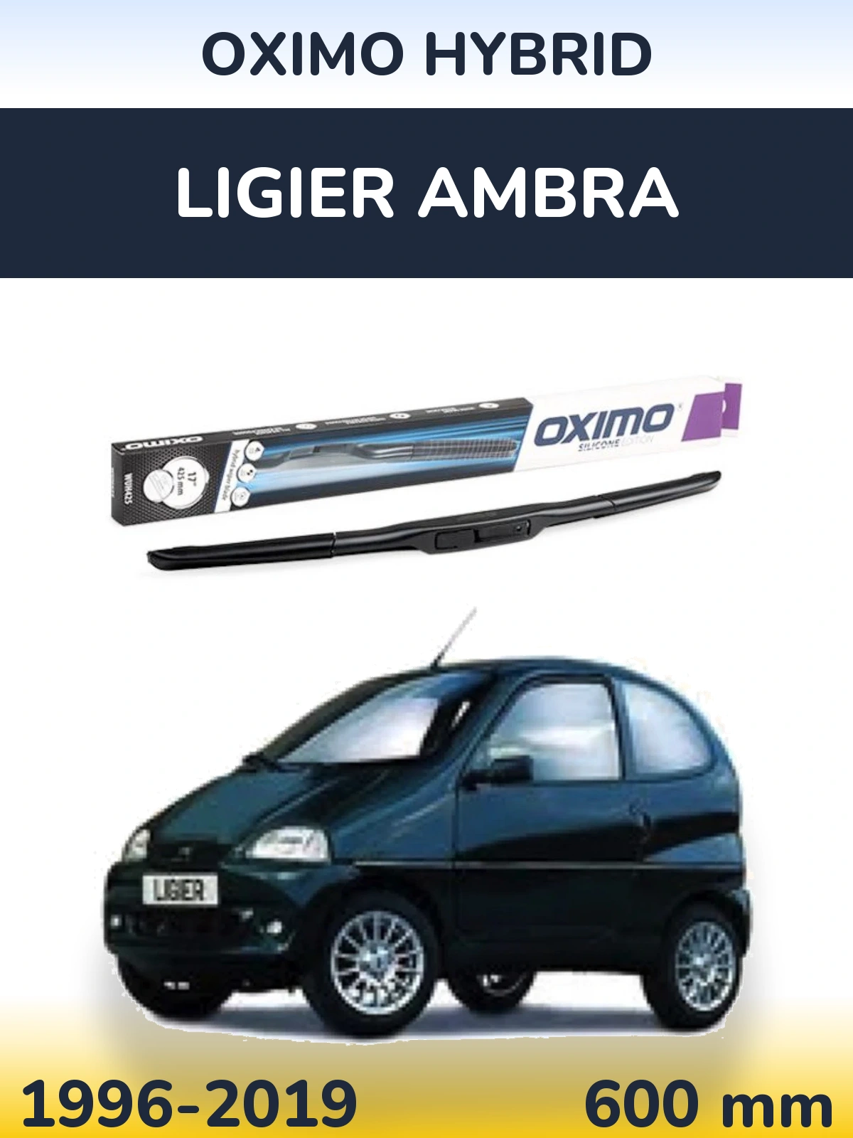 Передний дворник Oximo Hybrid 600 мм для Ligier Ambra 1996-2019