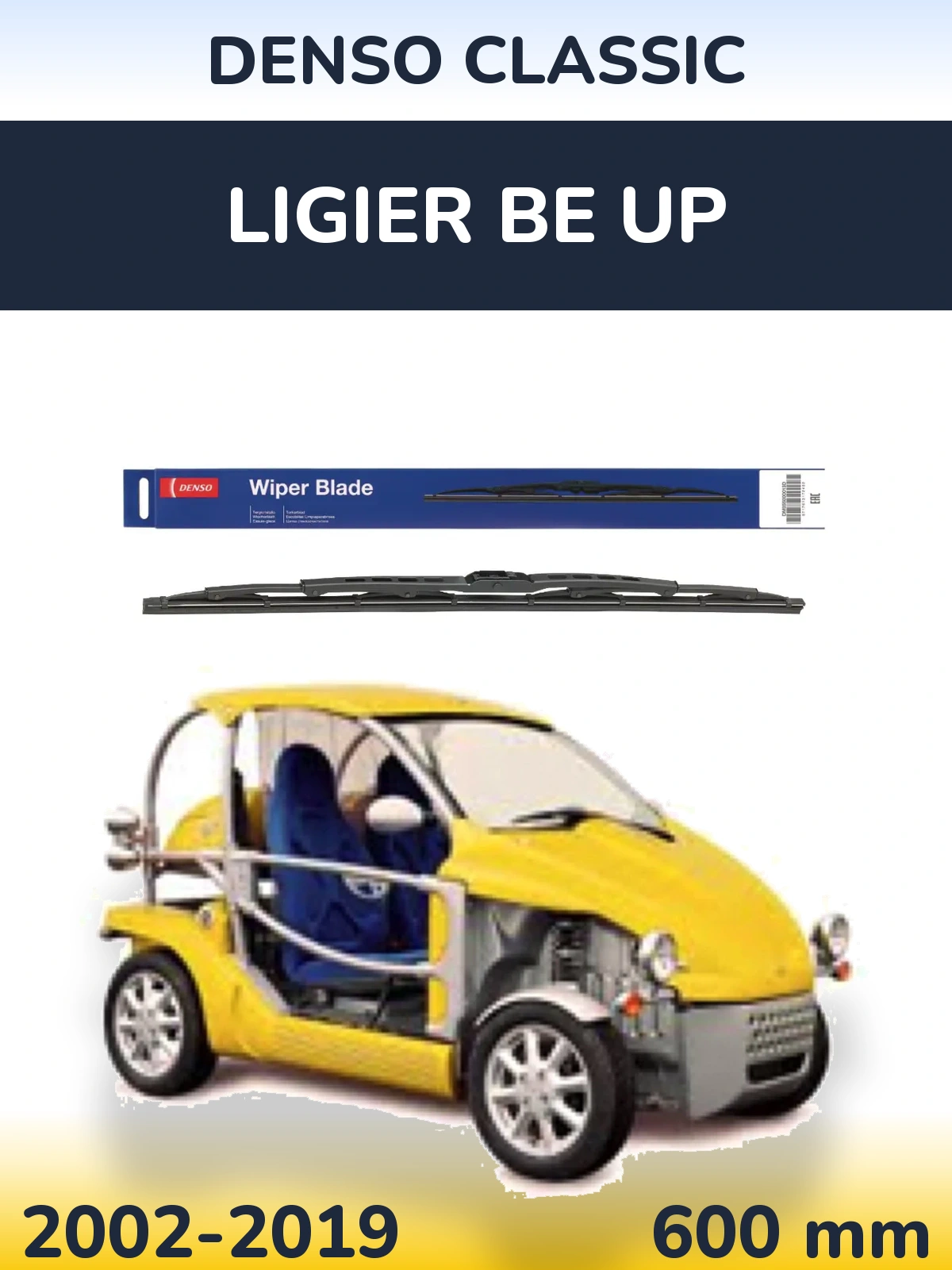 Przednia wycieraczka Denso Classic 600 mm do Ligier Be Up 2002-2019
