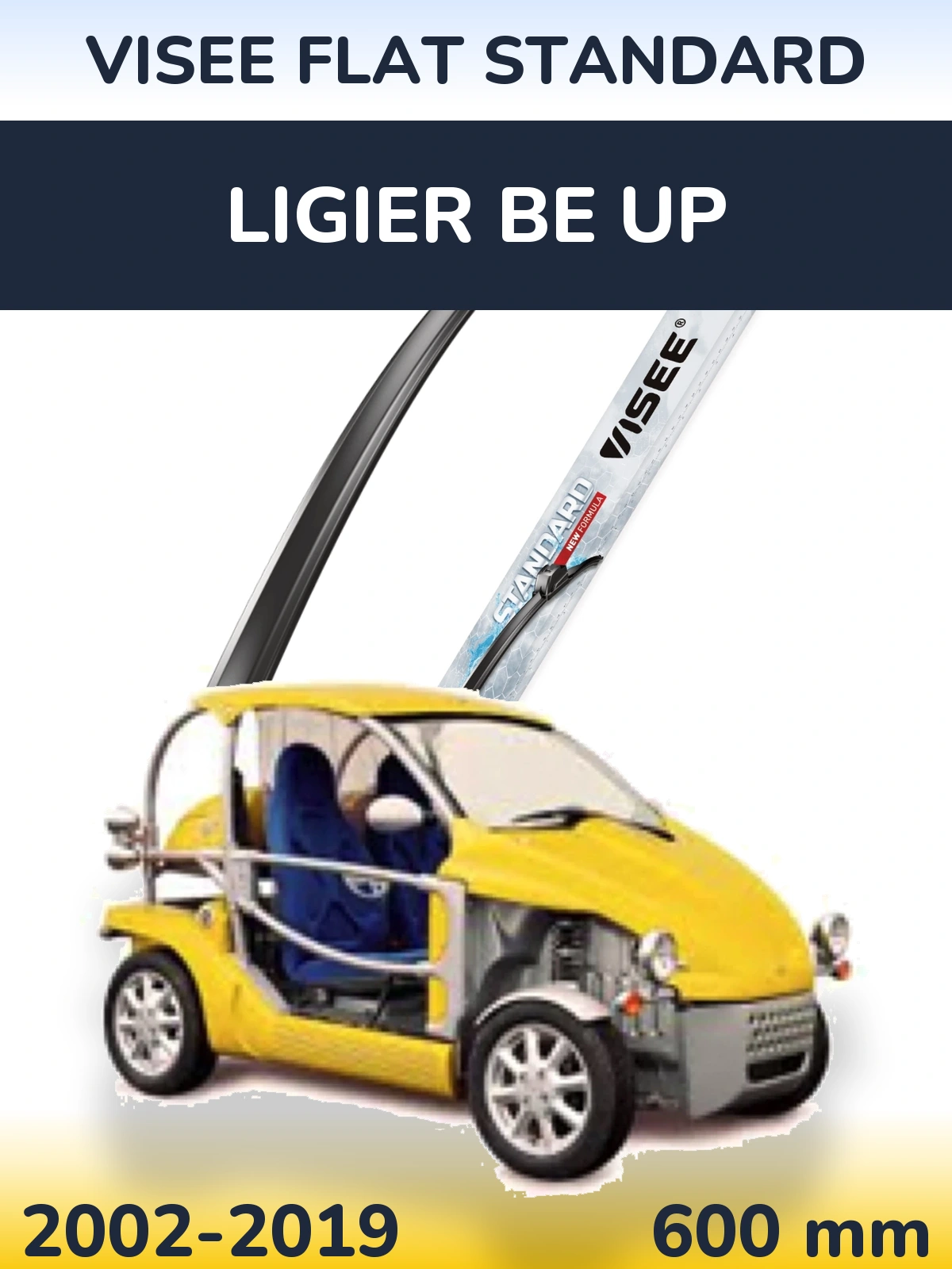 Przednia wycieraczka VISEE FLAT STANDARD 600 mm do Ligier Be Up 2002-2019