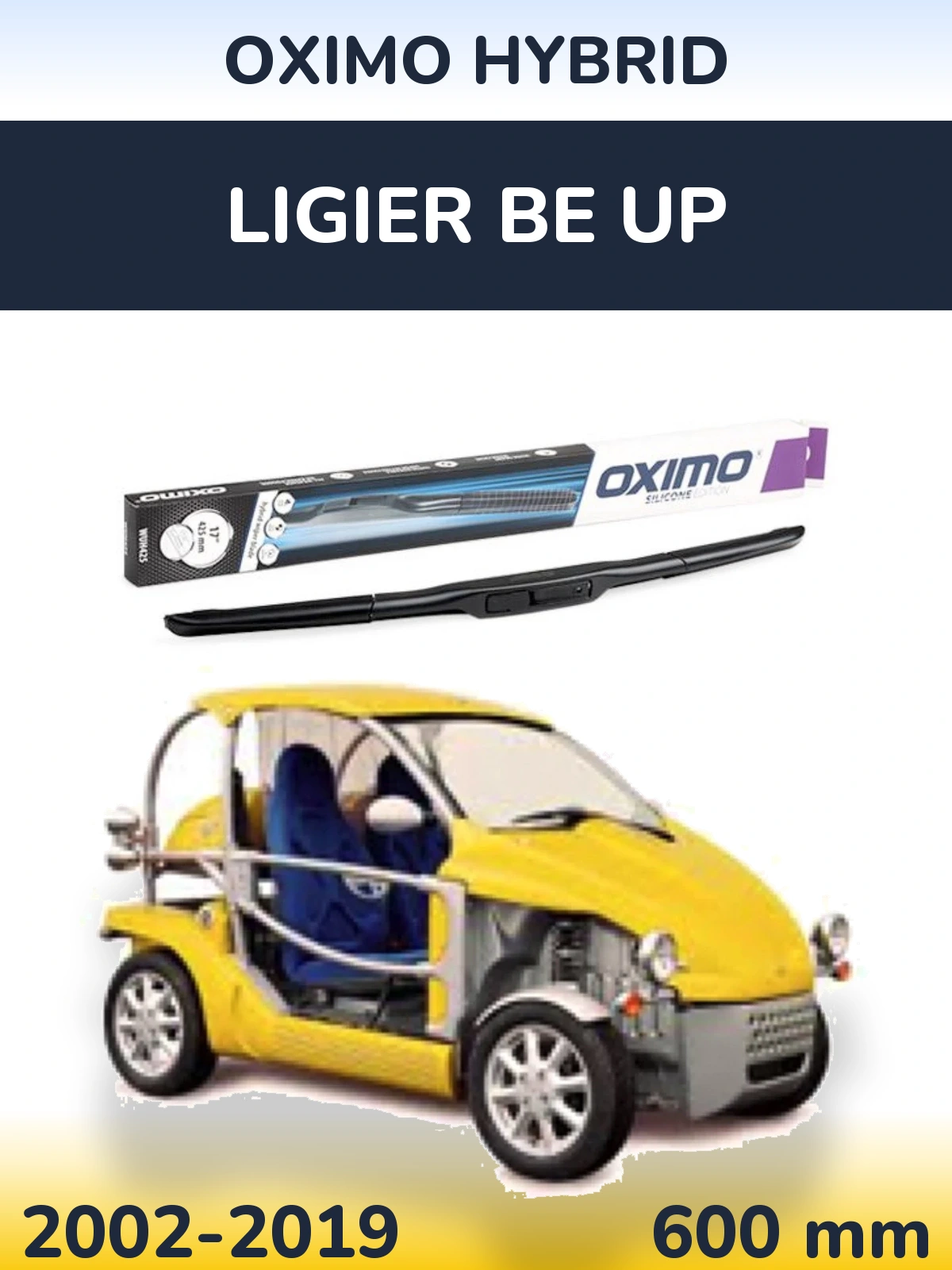Przednia wycieraczka Oximo Hybrid 600 mm do Ligier Be Up 2002-2019