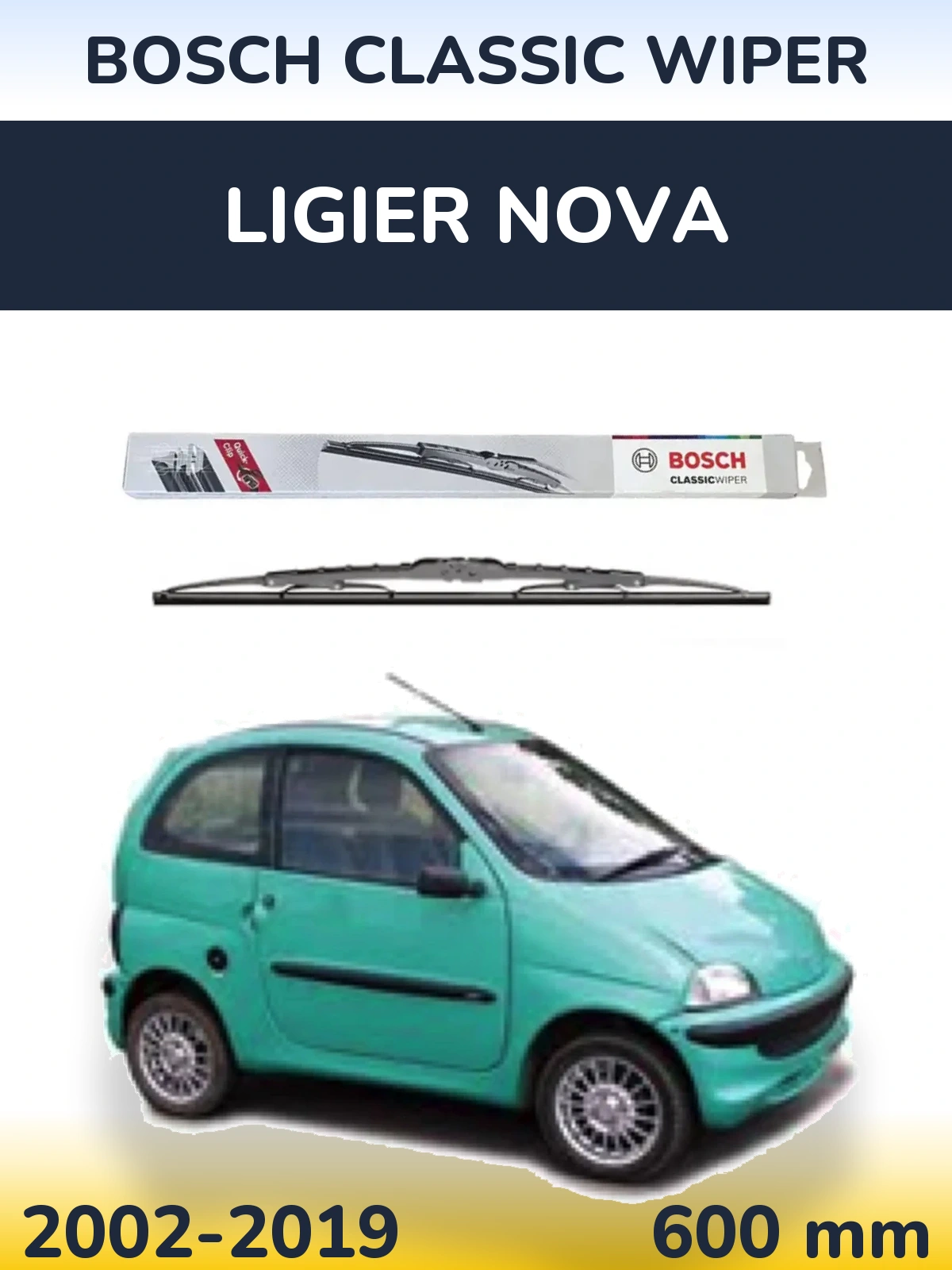 Przednia wycieraczka BOSCH Classic Wiper 600 mm do Ligier Nova 2002-2019