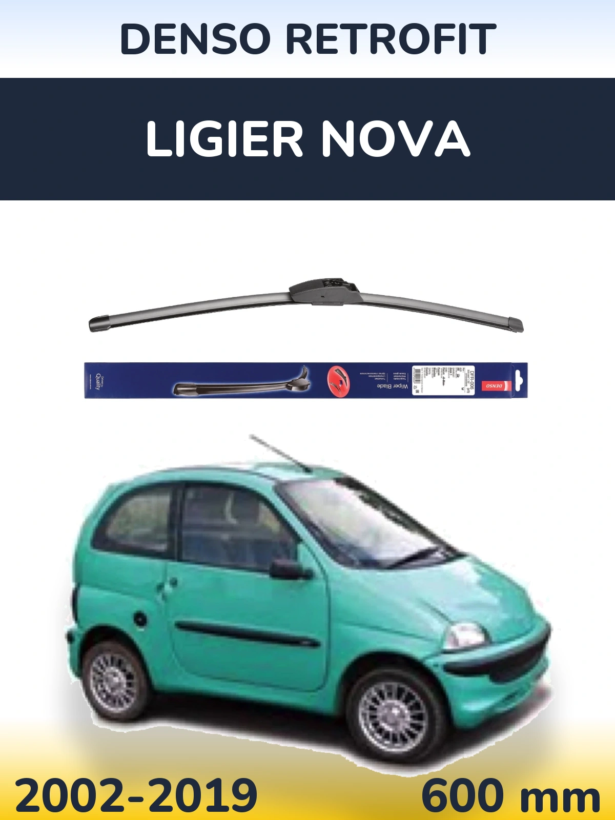 Przednia wycieraczka Denso Retrofit 600 mm do Ligier Nova 2002-2019