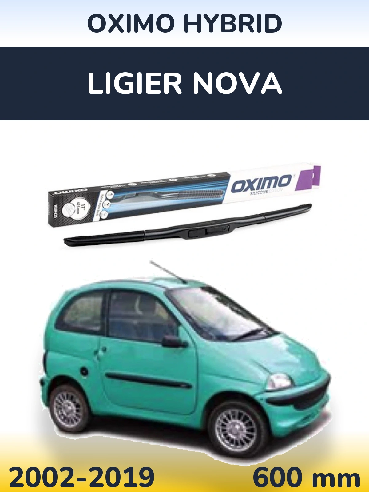 Передний дворник Oximo Hybrid 600 мм для Ligier Nova 2002-2019