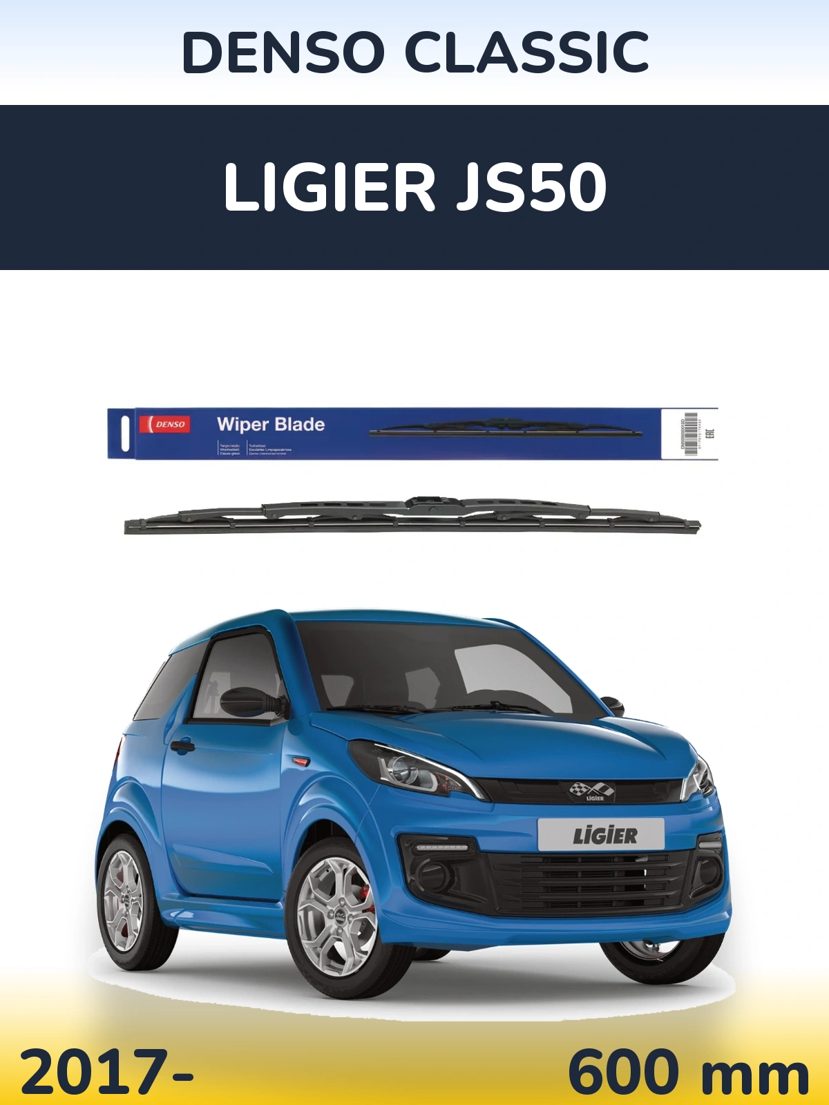 Przednia wycieraczka Denso Classic 600 mm do Ligier JS50 2017-2026