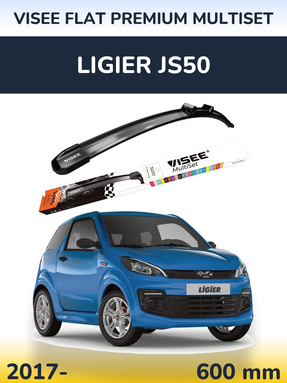 Przednia wycieraczka VISEE FLAT PREMIUM MultiSet 600 mm do Ligier JS50 2017-2026