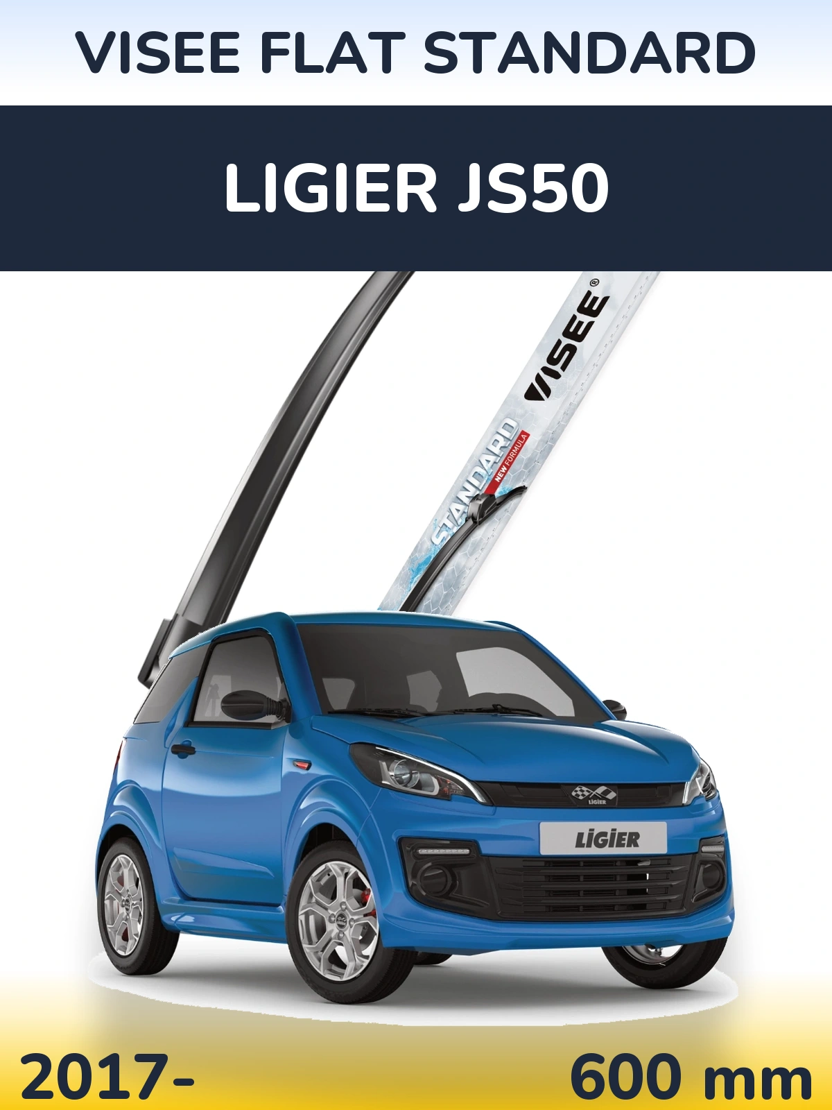 Przednia wycieraczka VISEE FLAT STANDARD 600 mm do Ligier JS50 2017-2026