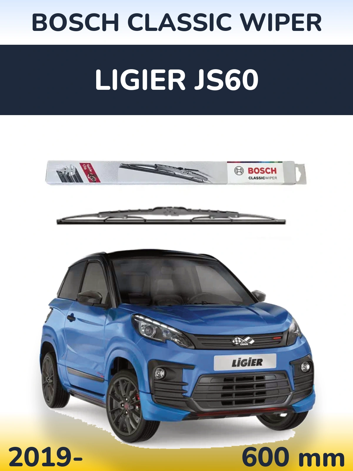 Przednia wycieraczka BOSCH Classic Wiper 600 mm do Ligier JS60 2019-2026
