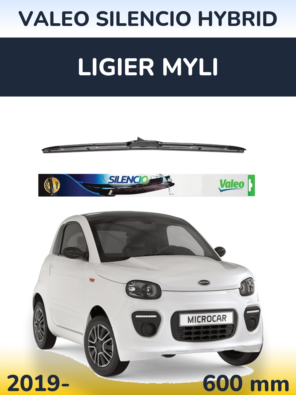 Przednia wycieraczka Valeo Silencio Hybrid 600 mm do Ligier Myli 2019-2026