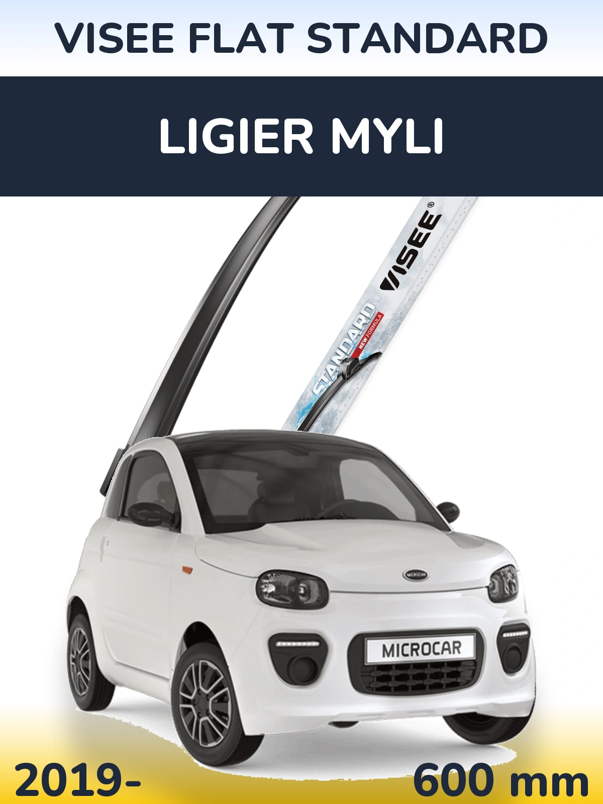 Przednia wycieraczka VISEE FLAT STANDARD 600 mm do Ligier Myli 2019-2026