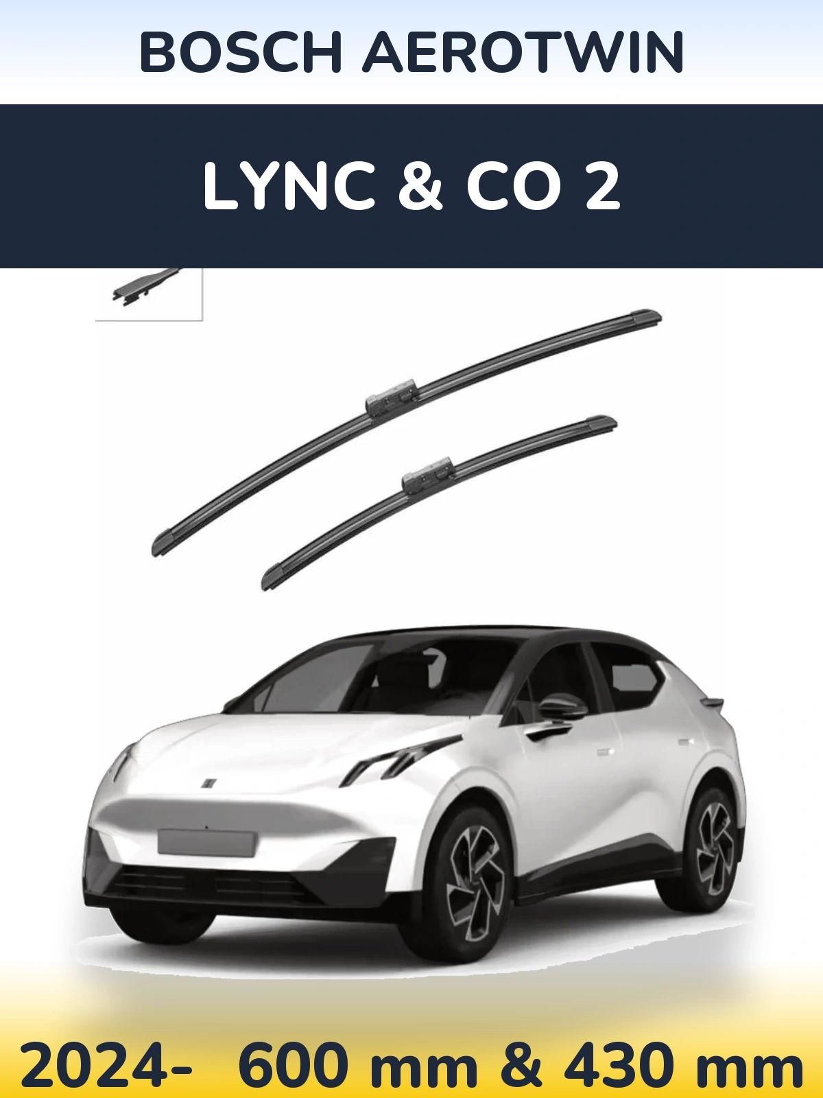 Комплект передних дворников BOSCH AeroTwin 600 & 430 мм для Lync & Co 2 2024-2026