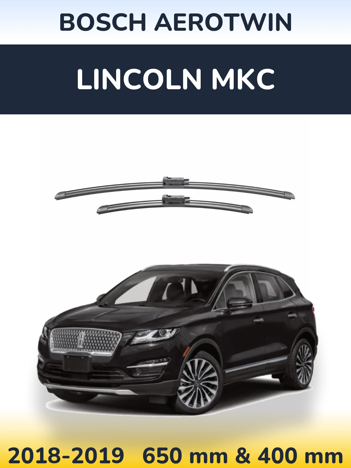Комплект передніх щіток BOSCH AeroTwin 650 & 400 мм для Lincoln MKC 2018-2019