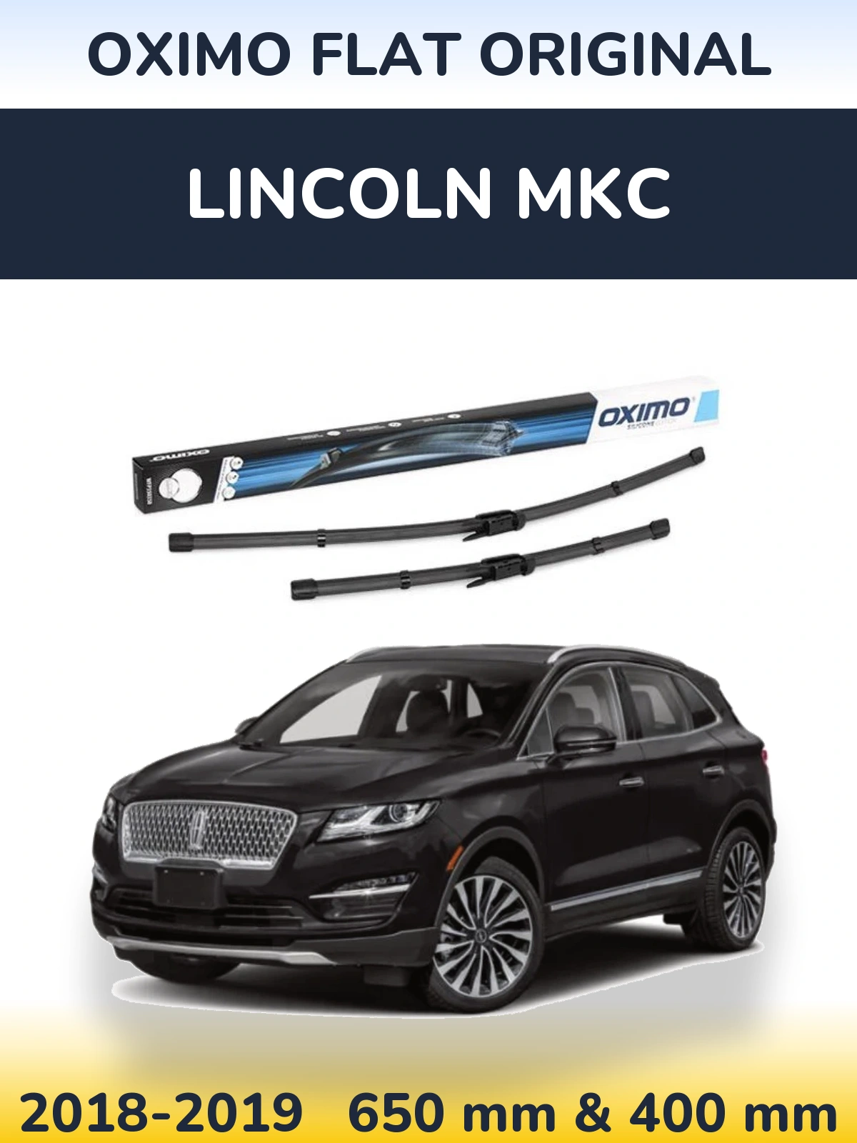 Комплект передніх щіток Oximo Flat Original 650 & 400 мм для Lincoln MKC 2018-2019