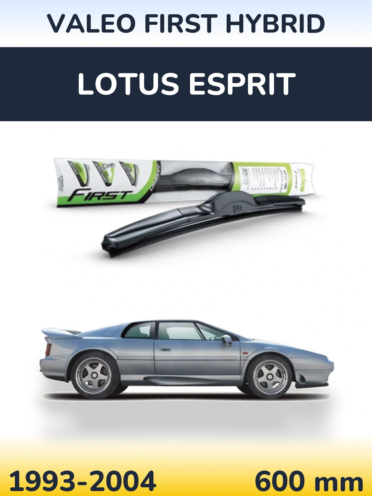 Front wiper blade Valeo First Hybrid 600 mm for Lotus Esprit 1993-2004