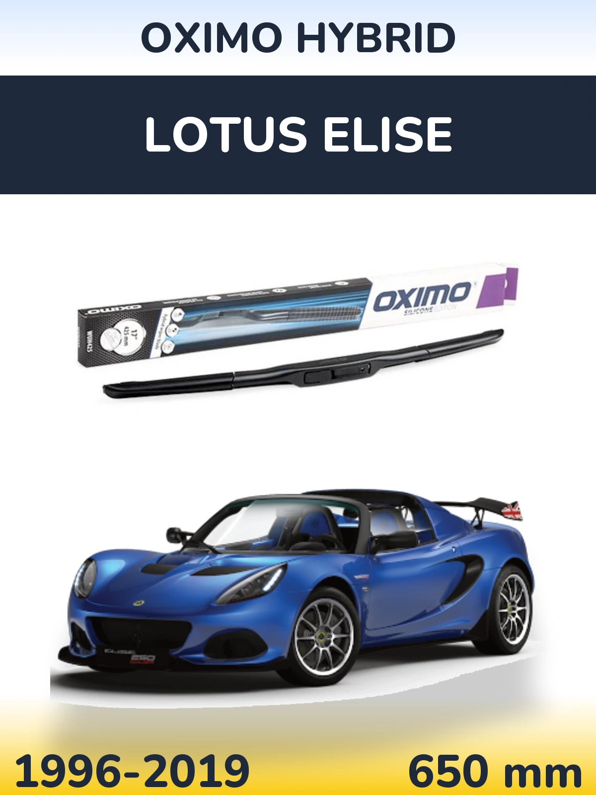 Przednia wycieraczka Oximo Hybrid 650 mm do Lotus Elise 1996-2019