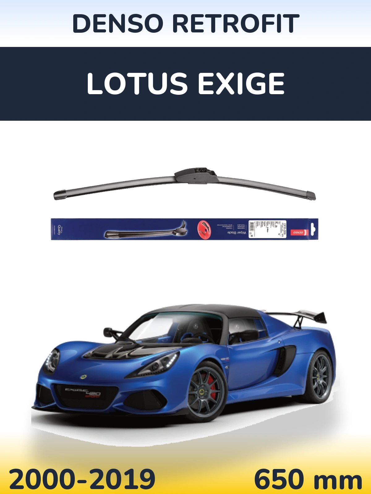 Przednia wycieraczka Denso Retrofit 650 mm do Lotus Exige 2000-2019